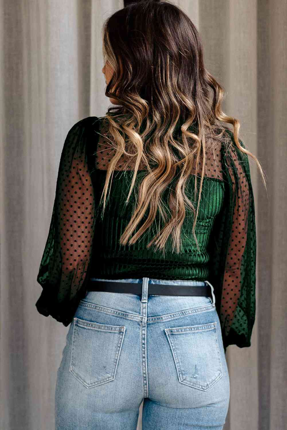 Velvet + Mesh Long Sleeve Bodysuit