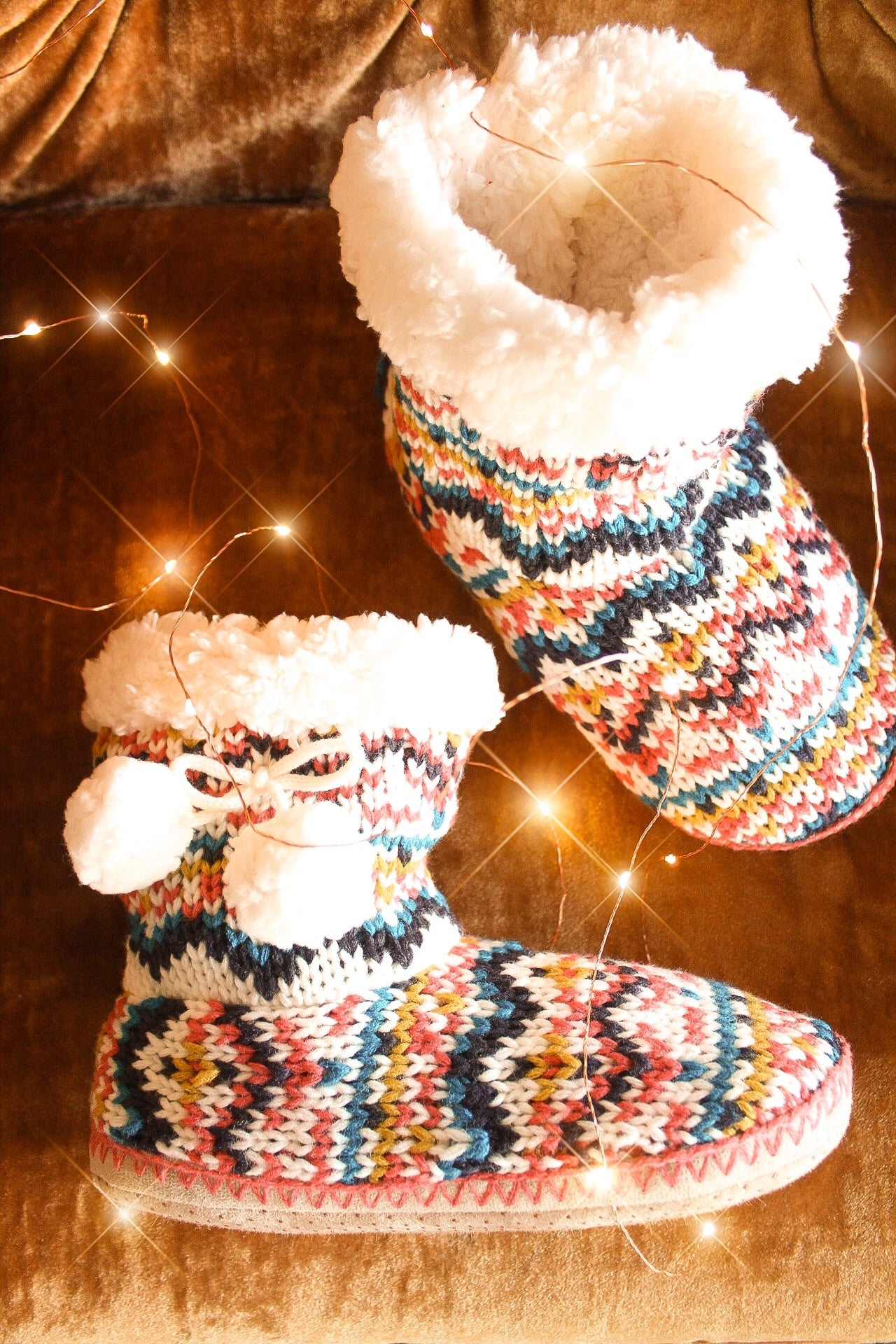 Hand Knit Indoor Slipper Boots