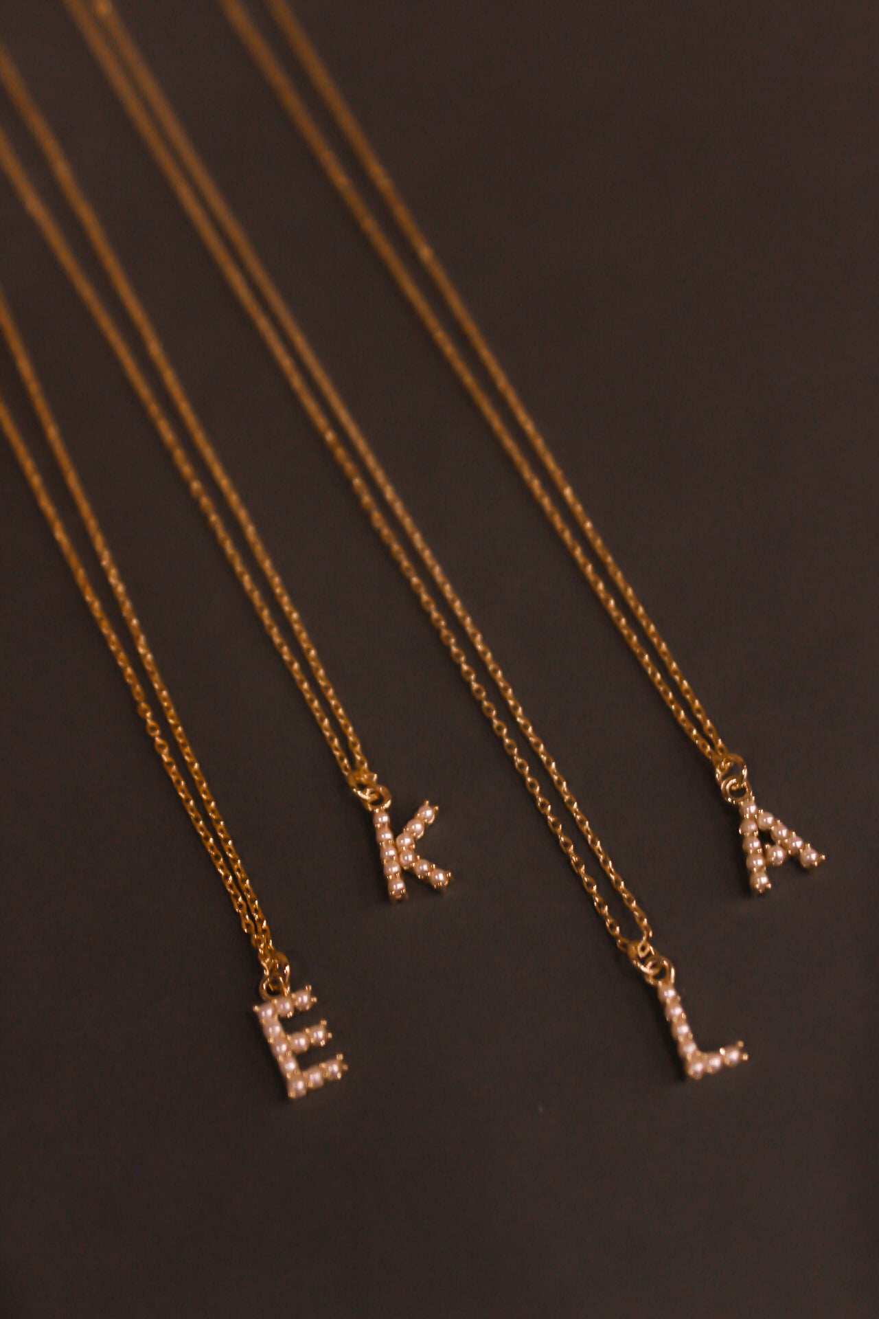 Dainty Love Pearl Initial Necklace