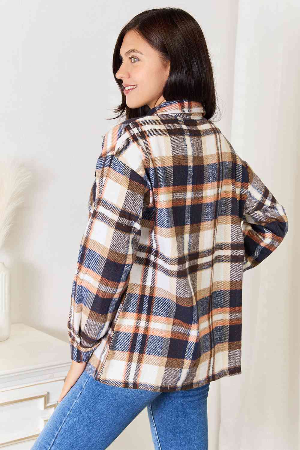 Blue and Gold Plaid Shirt