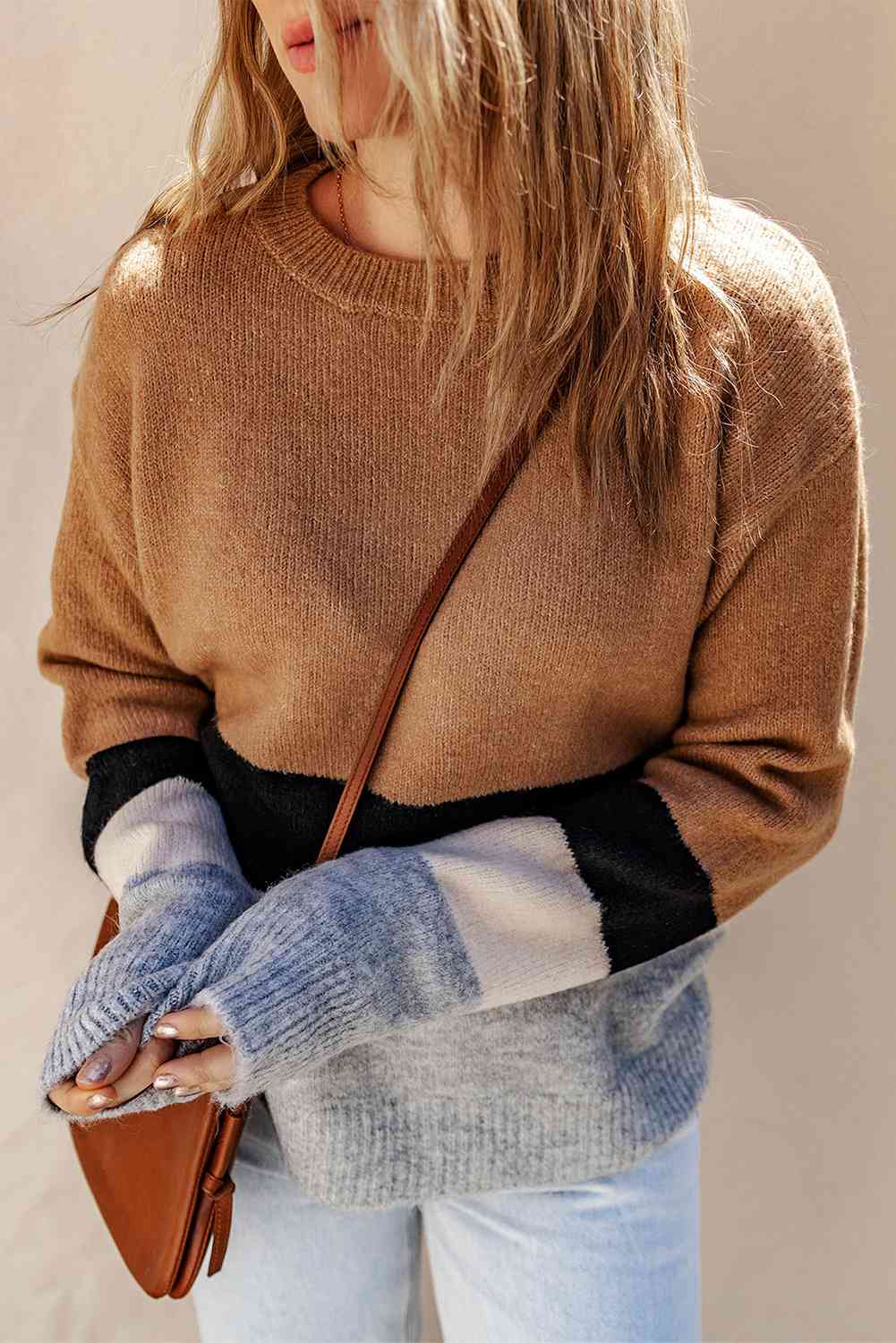 Caramel Color Block Sweater