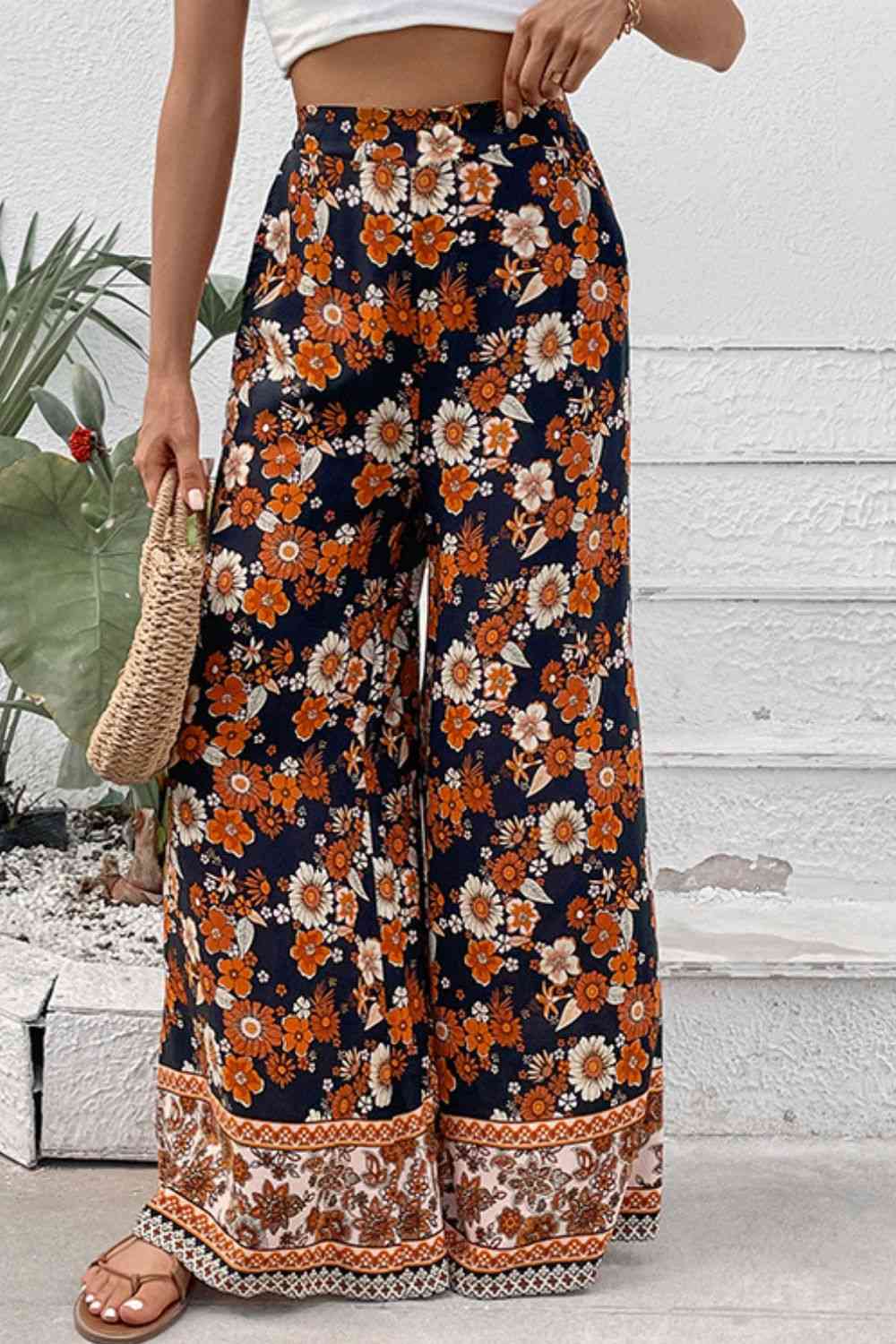 Loretta Wide Leg Floral Print Pants