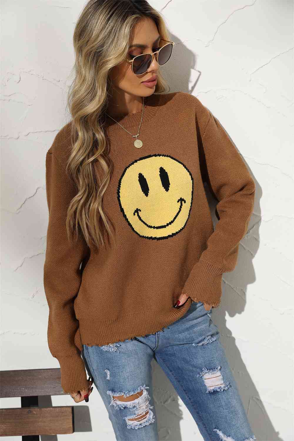 Smily Face Graphic Sweater