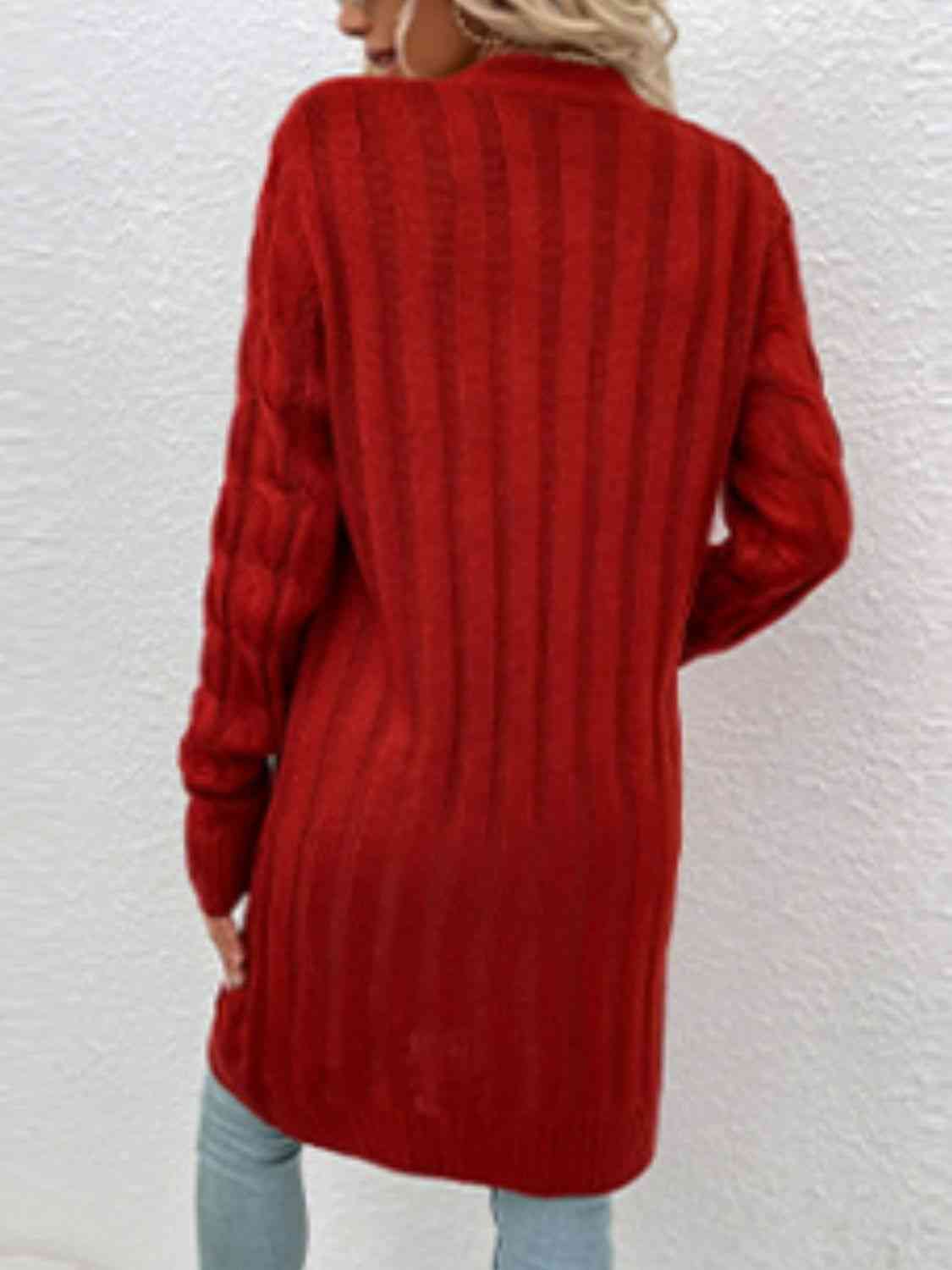 Cable-Knit Button Down Cardigan