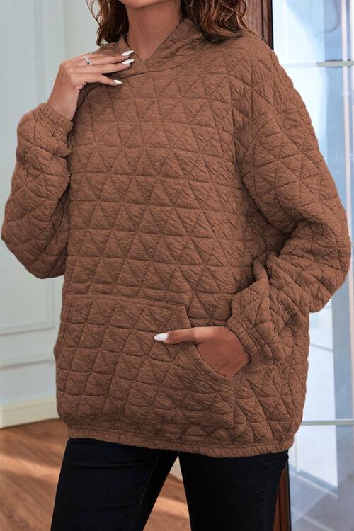 Quilted Long Sleeve Hoodie
