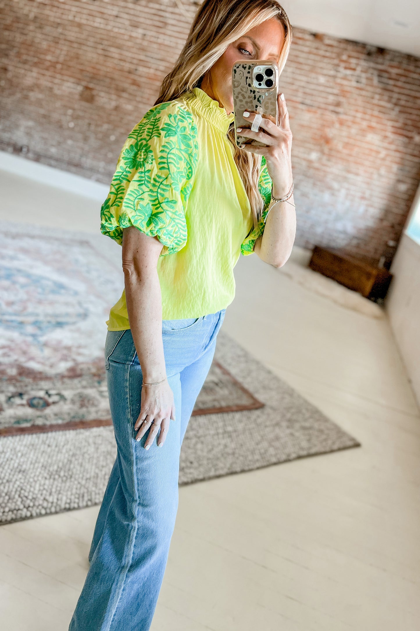 "Fiesta All Day" Puff Sleeve Top