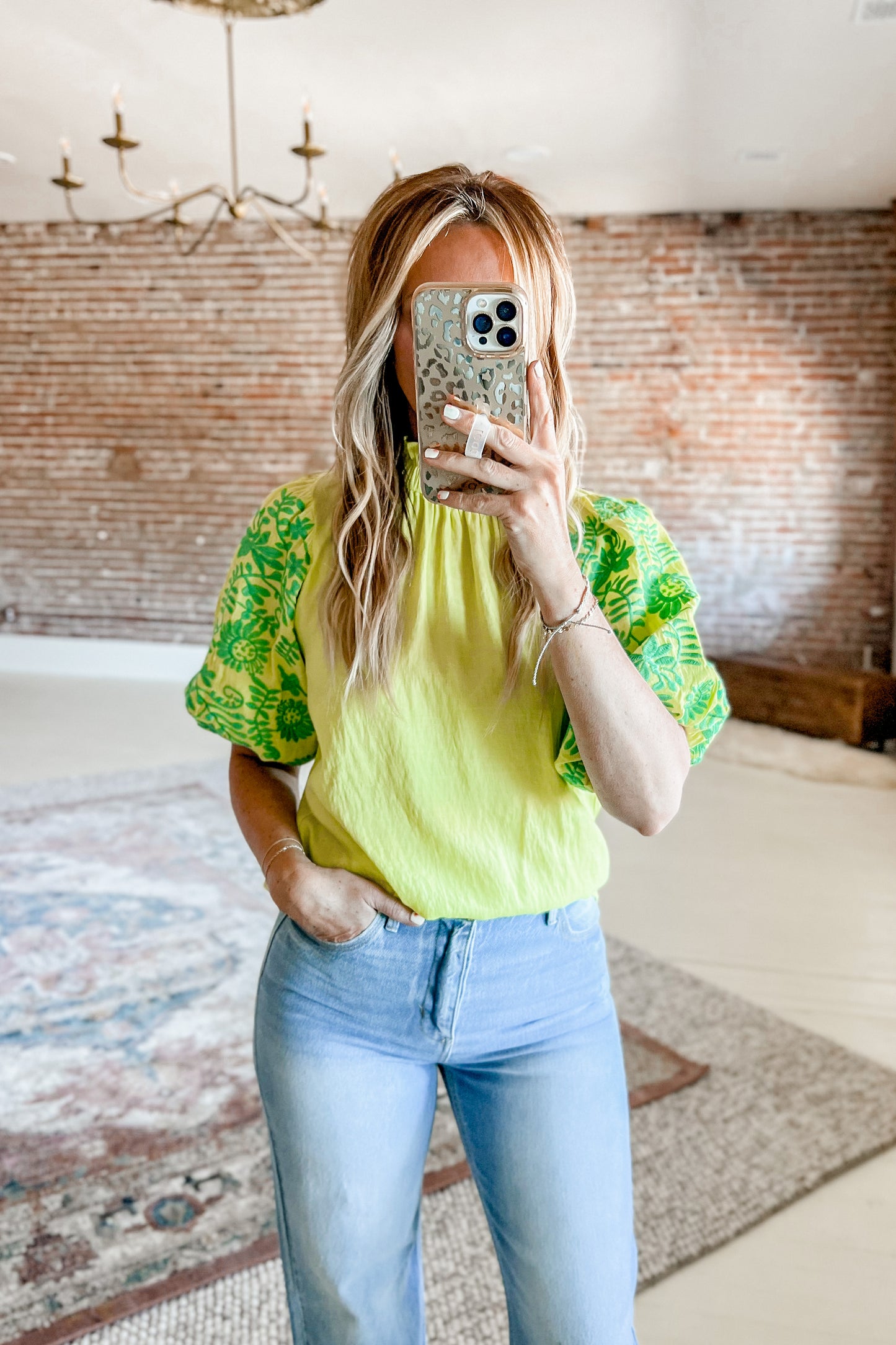 "Fiesta All Day" Puff Sleeve Top