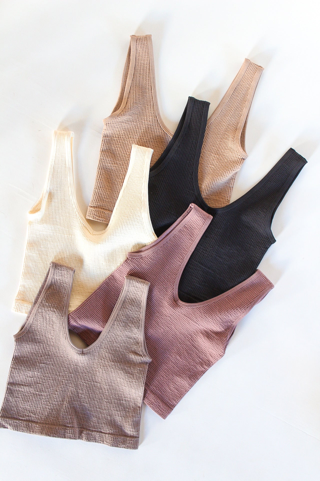 Waffle Ribbed Cropped Cami