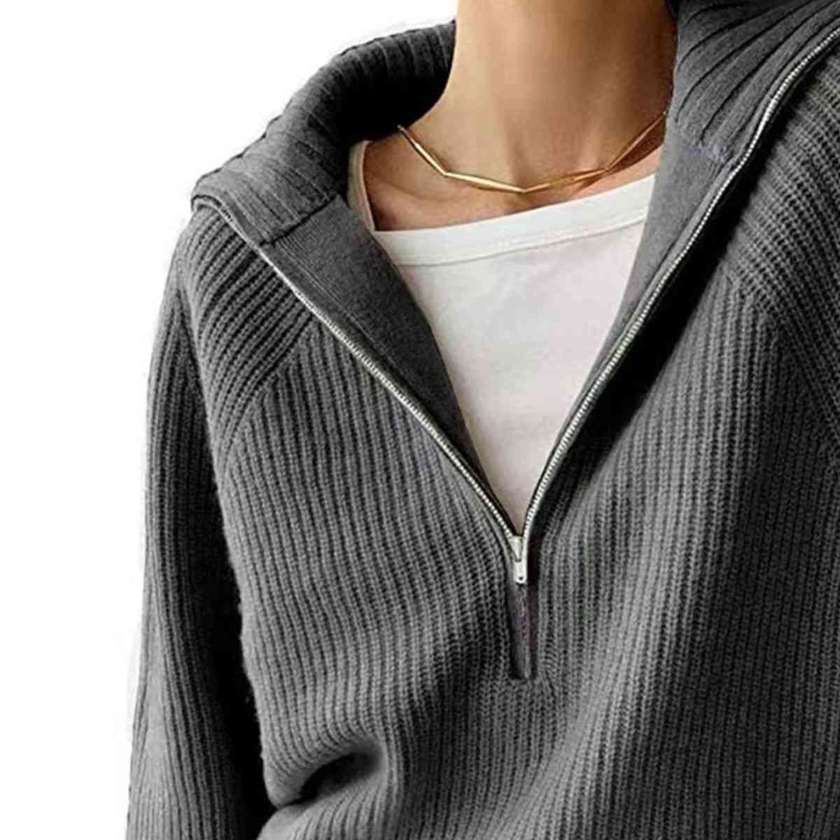Molly HaIf Zip Knit Top