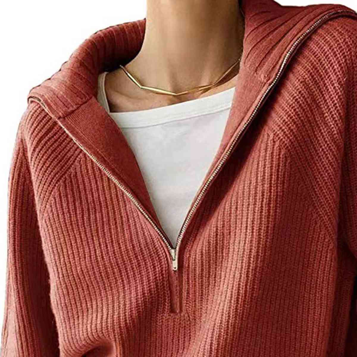 Molly HaIf Zip Knit Top