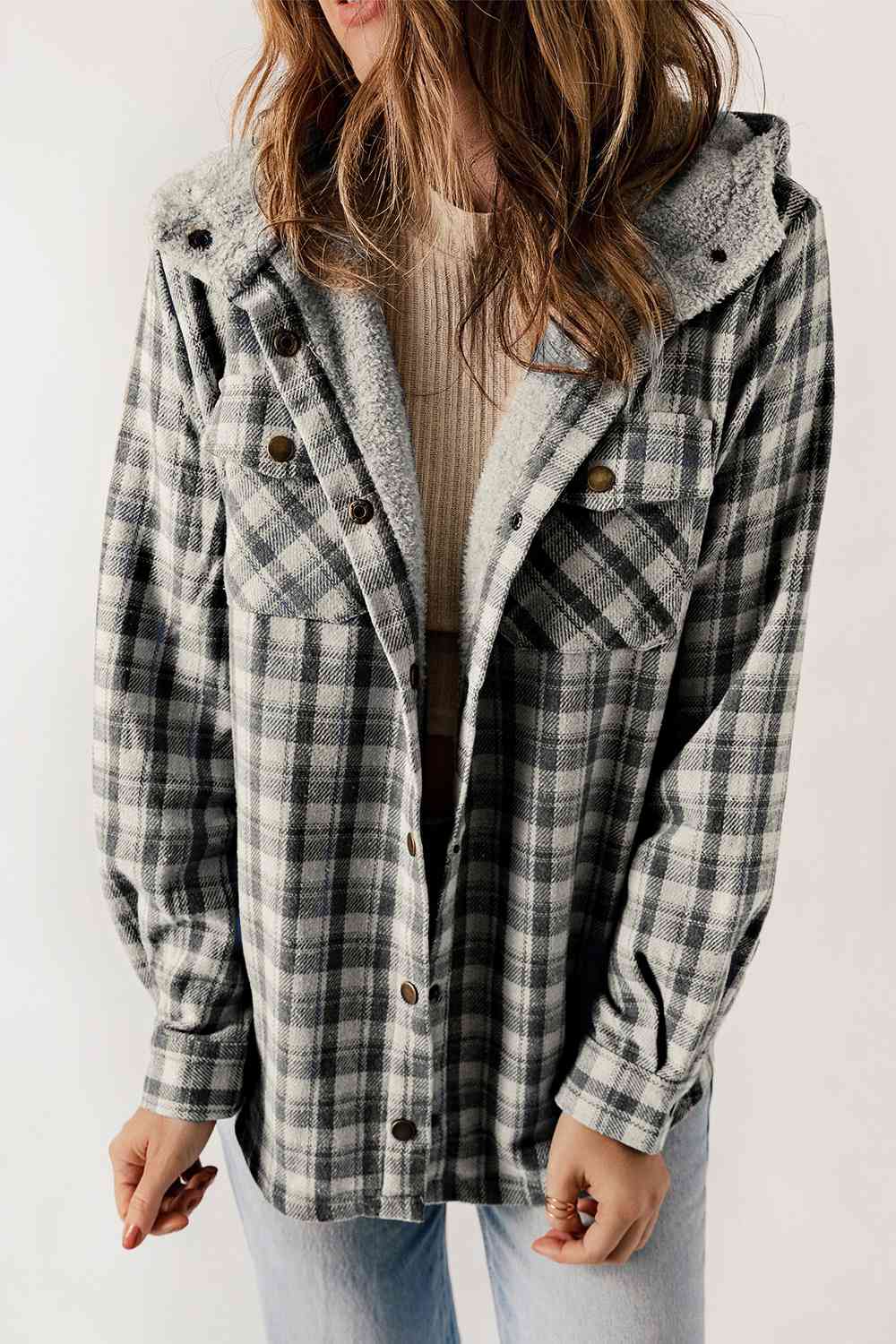 Fallin' Fur Lined Plaid Jacket