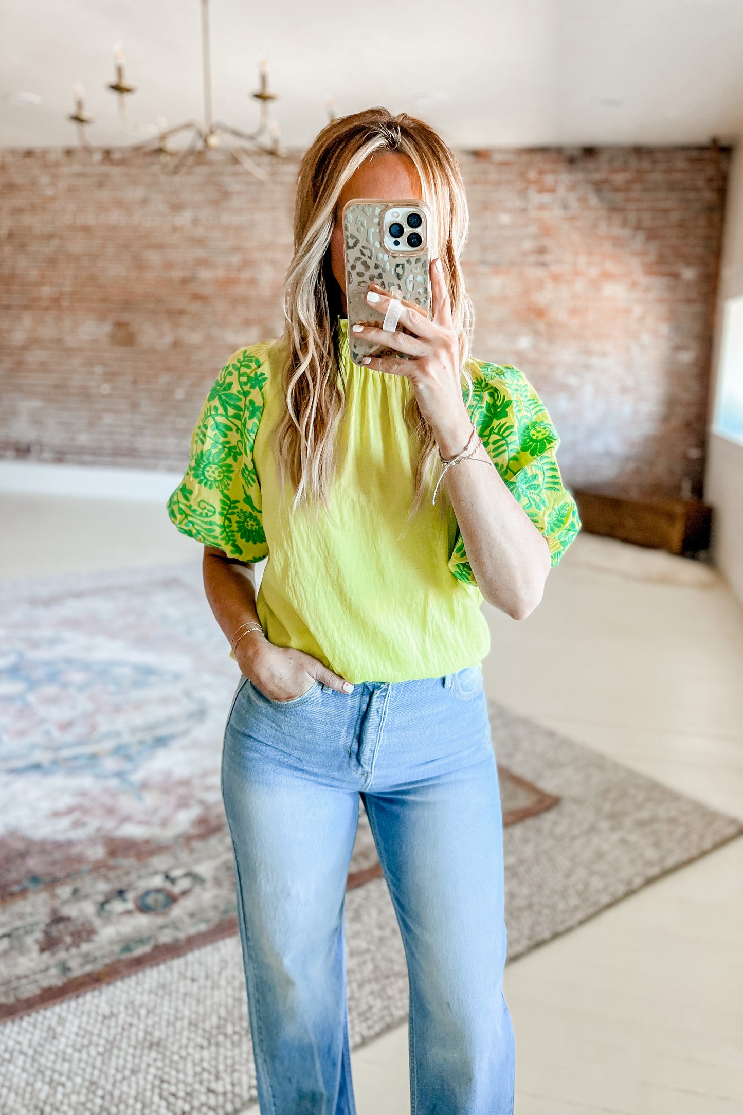 "Fiesta All Day" Puff Sleeve Top