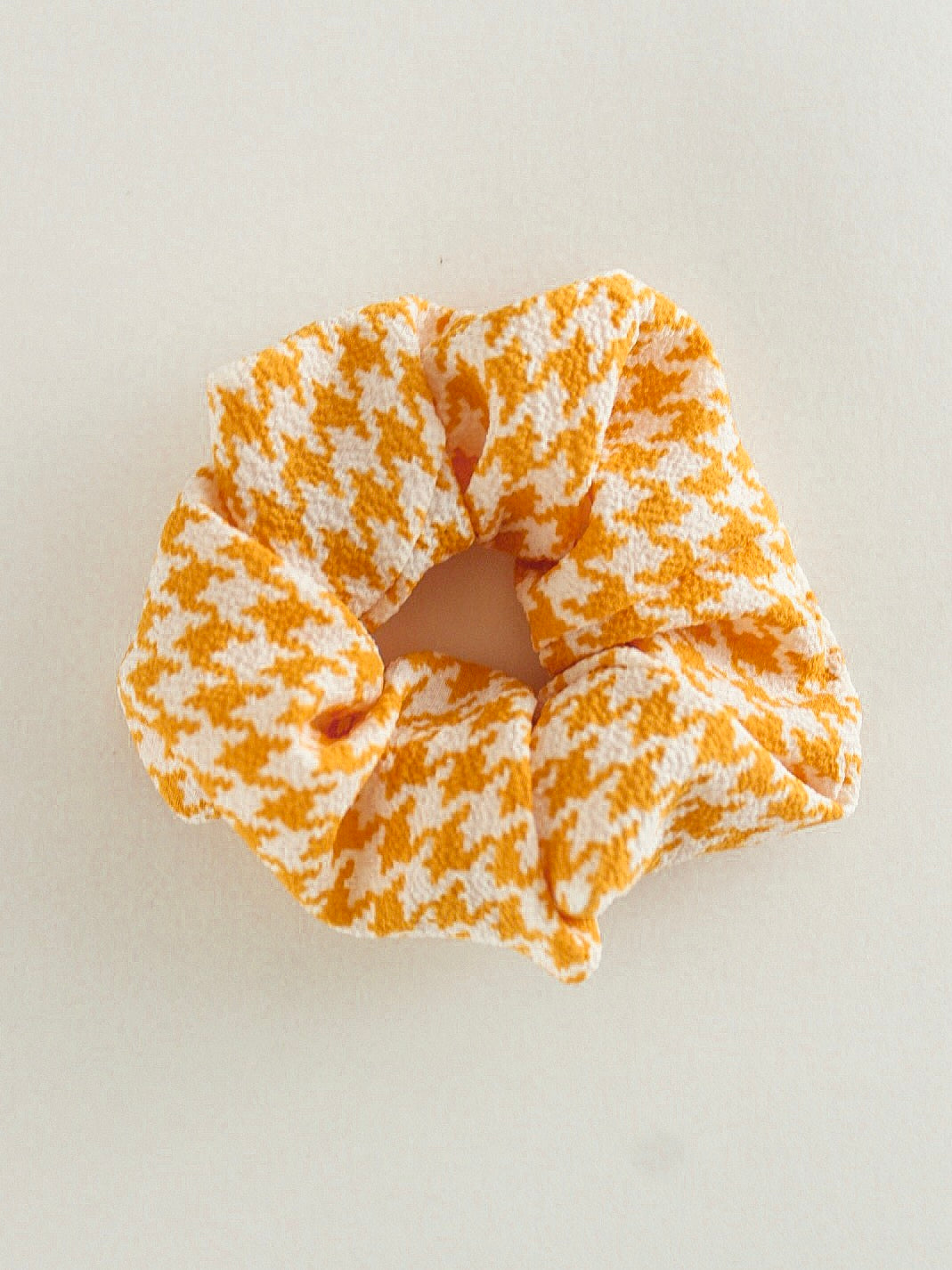 Yellow Houndstooth Scrunchie