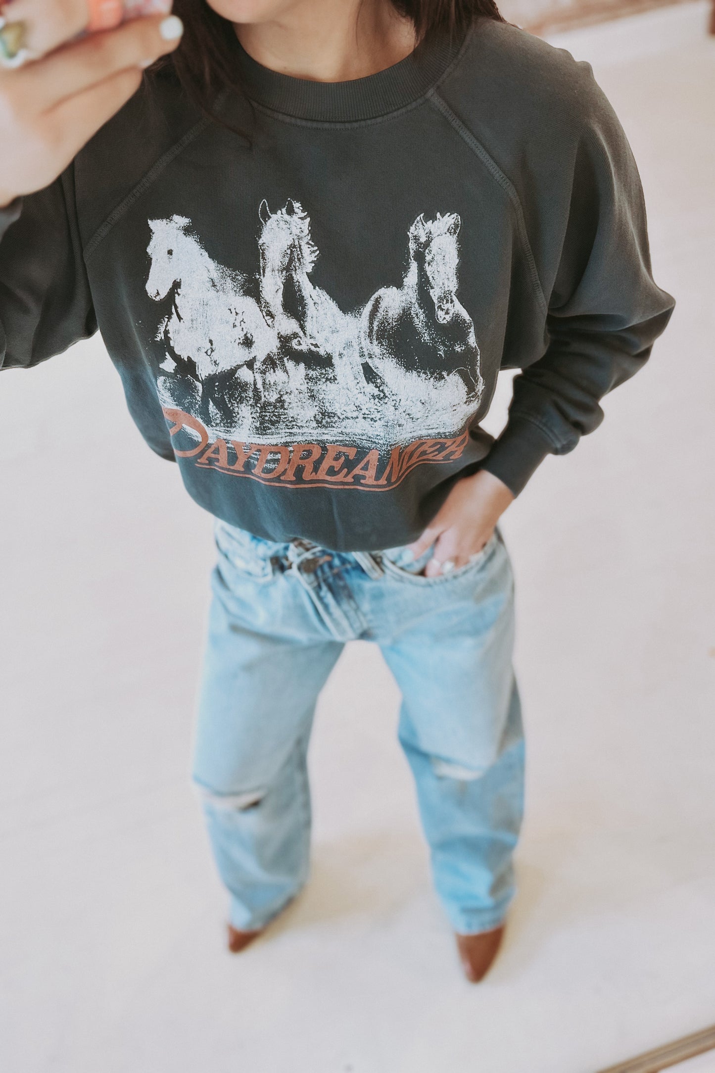 Daydreamer Wild Horses Raglan Sweatshirt