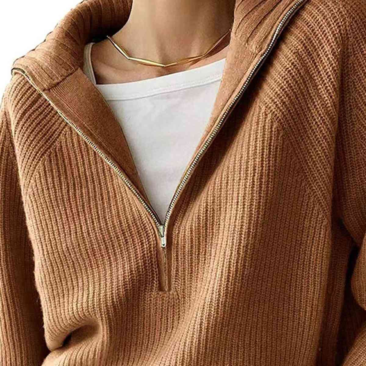 Molly HaIf Zip Knit Top
