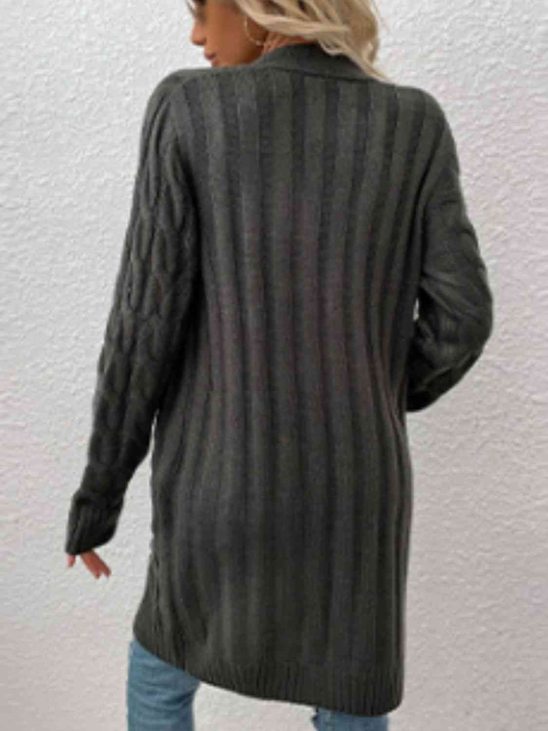 Cable-Knit Button Down Cardigan