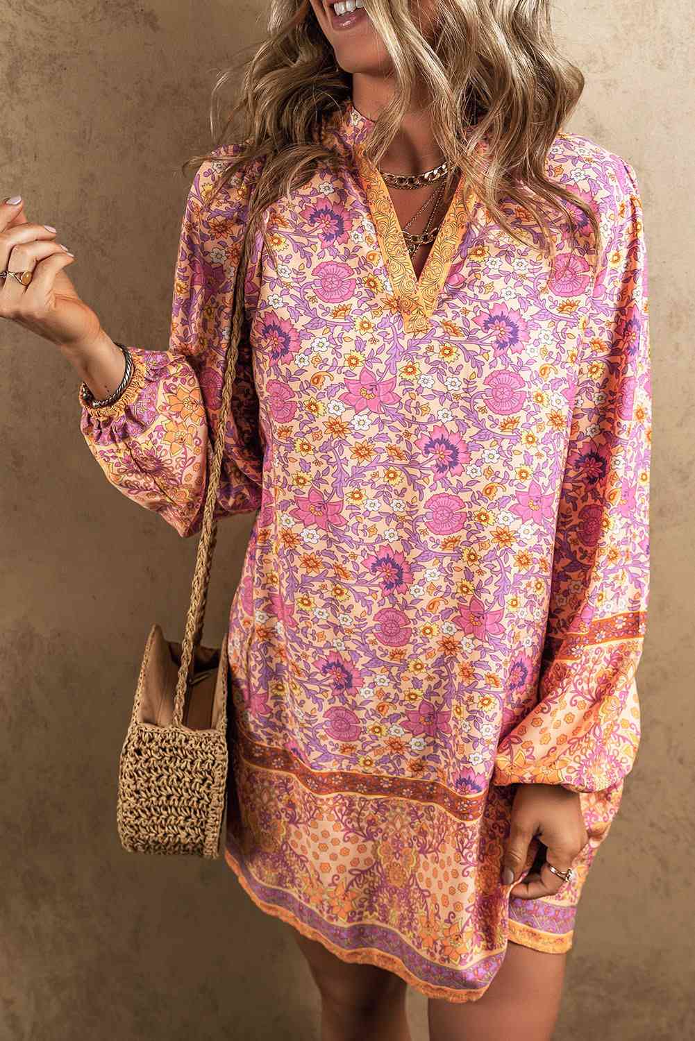 Boho Love Long Sleeve Mini Dress