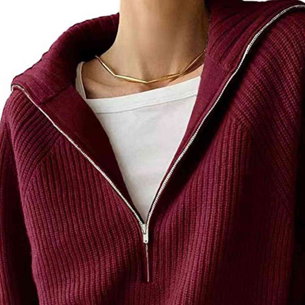 Molly HaIf Zip Knit Top
