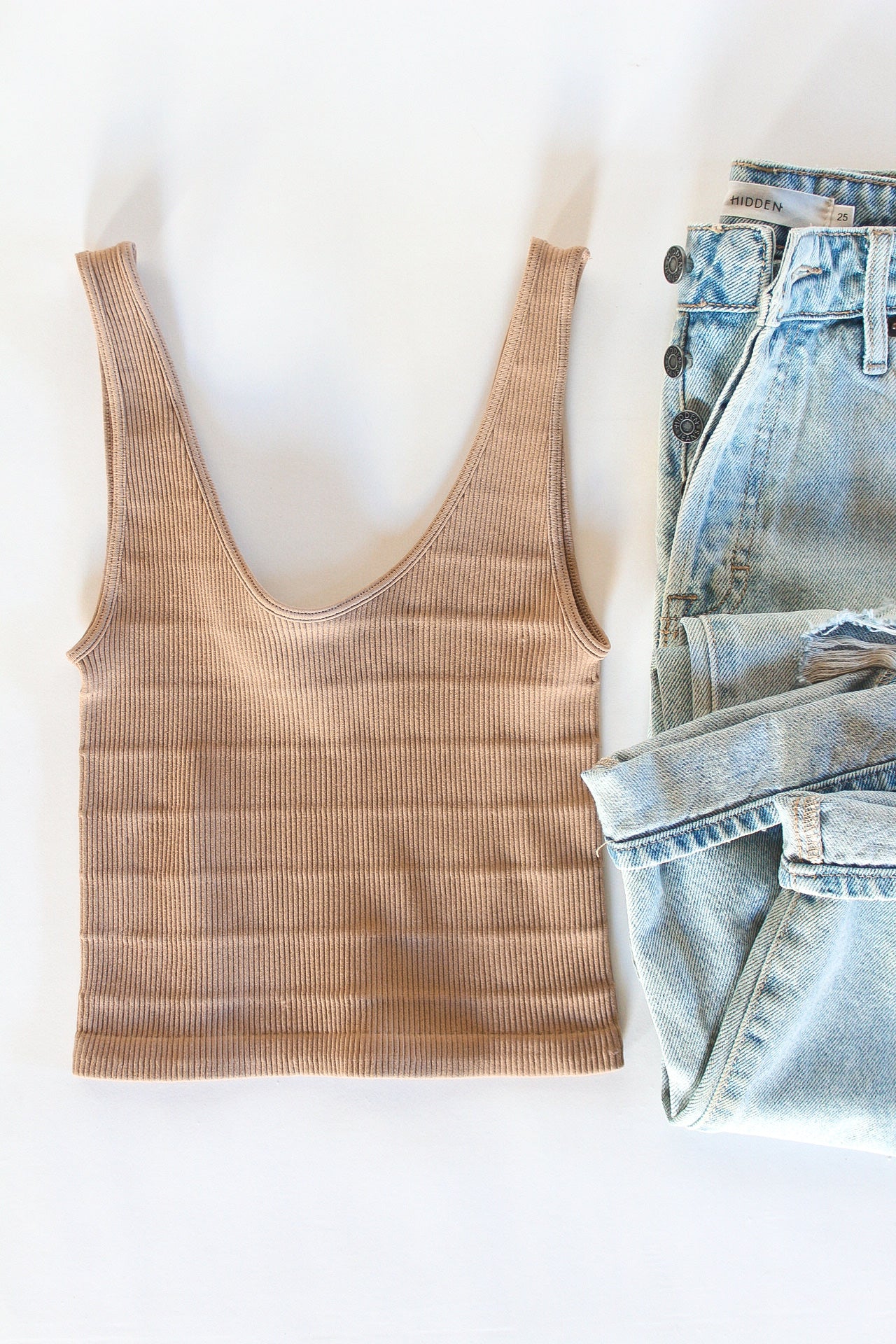 Tagless Cropped Ribbed Cami