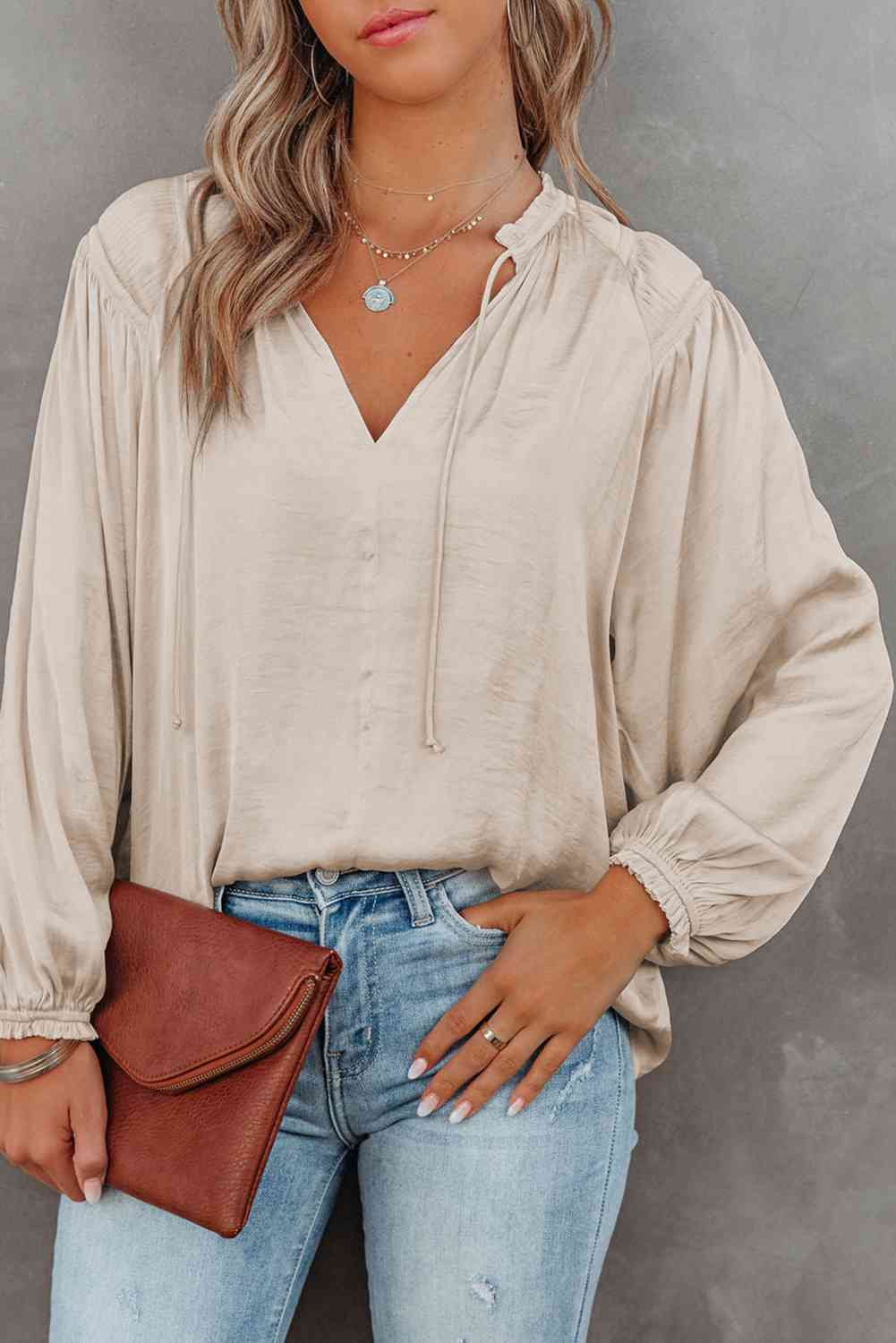 Mable Sliky Long Sleeve Blouse