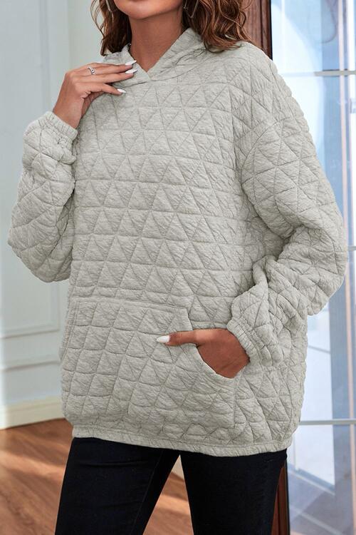 Quilted Long Sleeve Hoodie