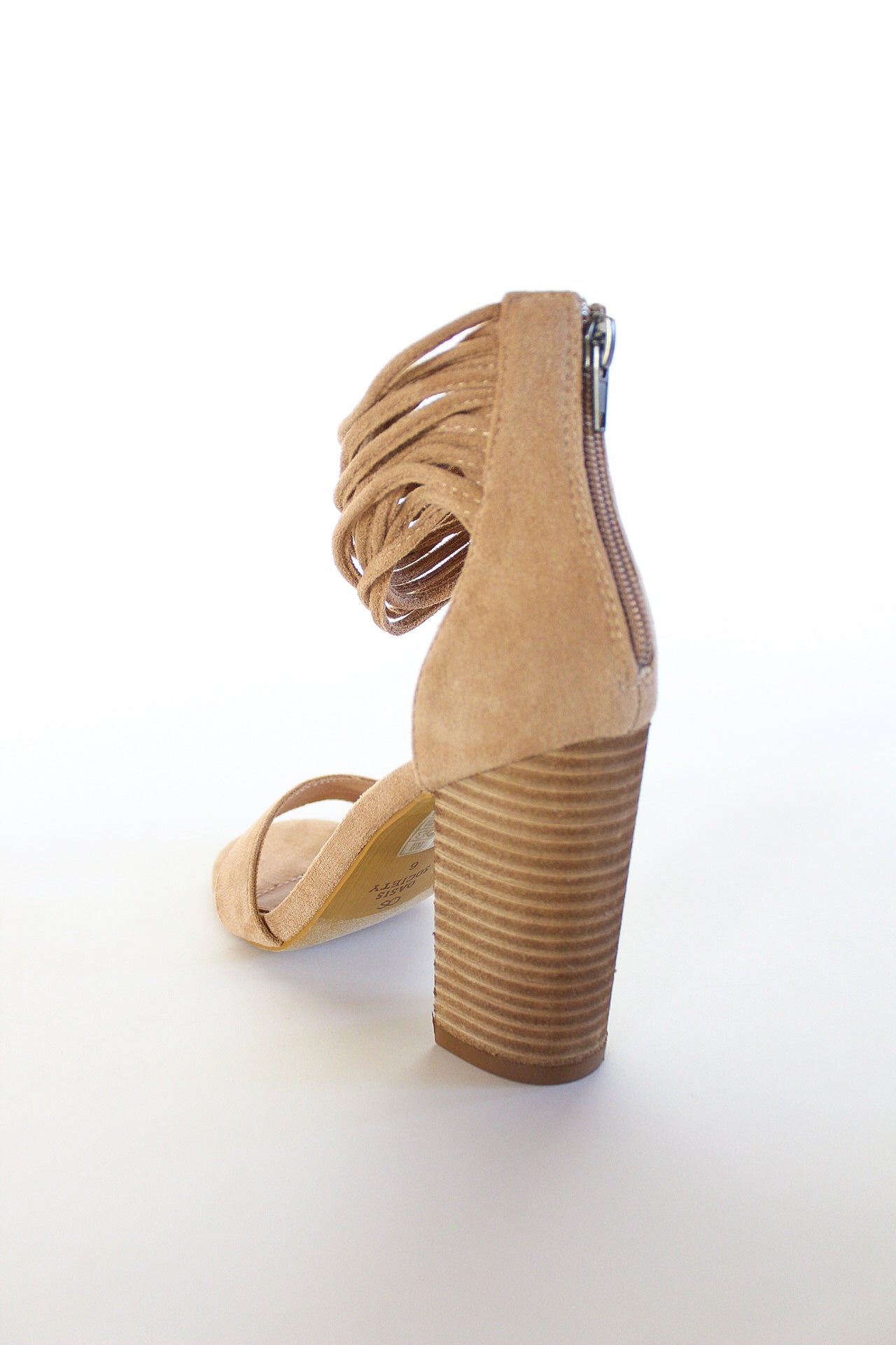Leather And Suede Ankle Strap Heels