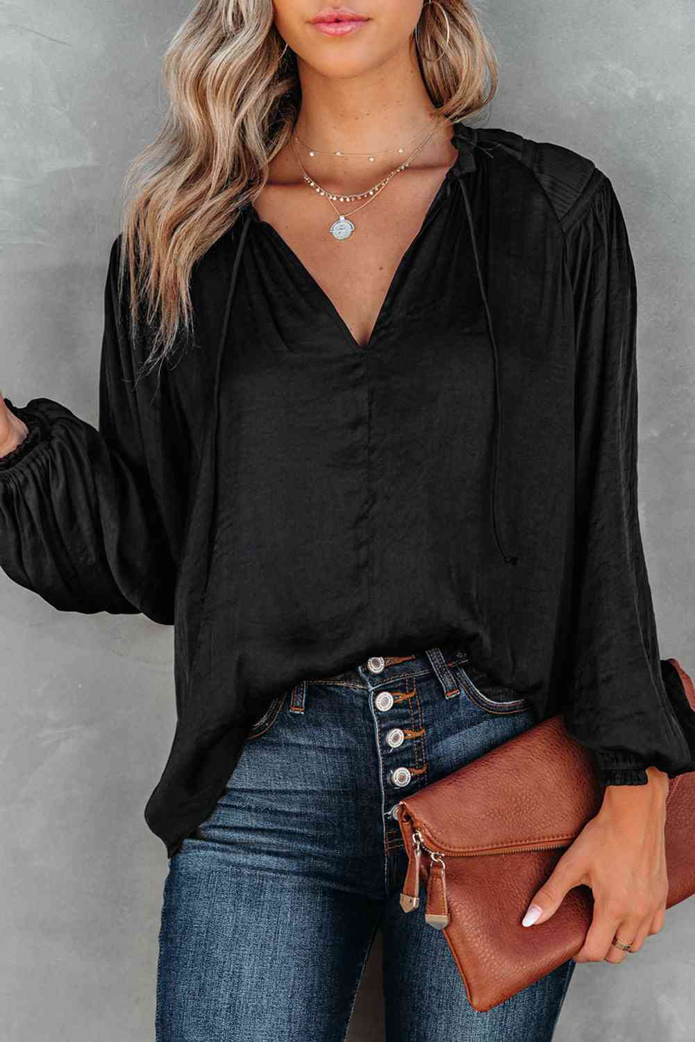 Mable Sliky Long Sleeve Blouse