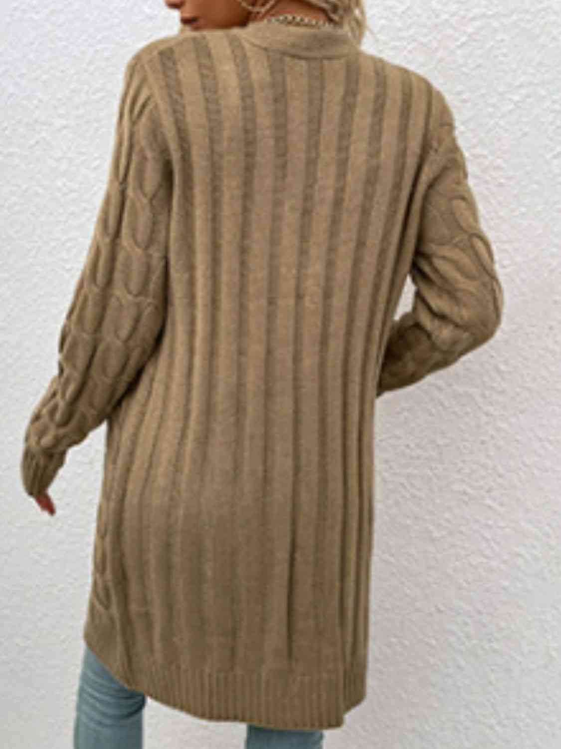Cable-Knit Button Down Cardigan