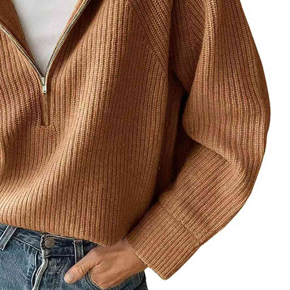 Molly HaIf Zip Knit Top