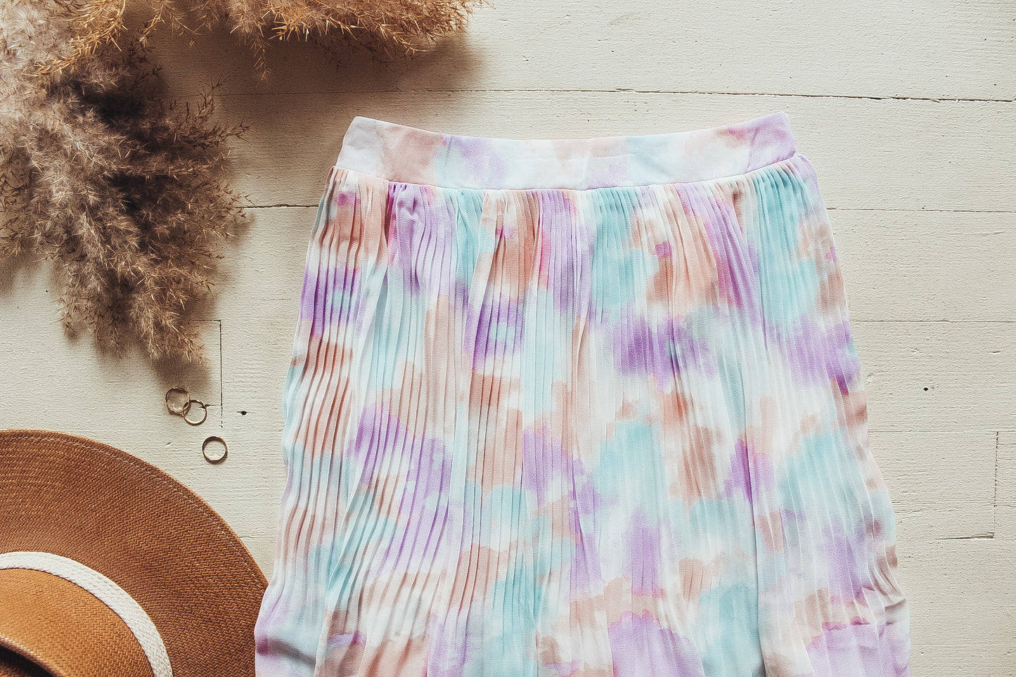 Mini Pleats Watercolor Skirt