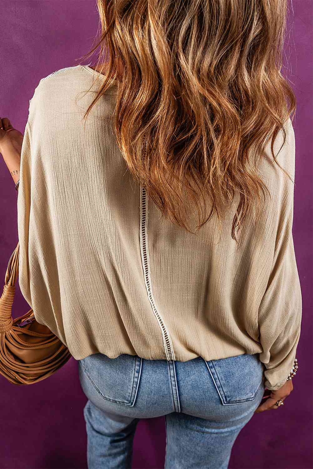 You Don't Know BOHO Lace Detail Slit Blouse