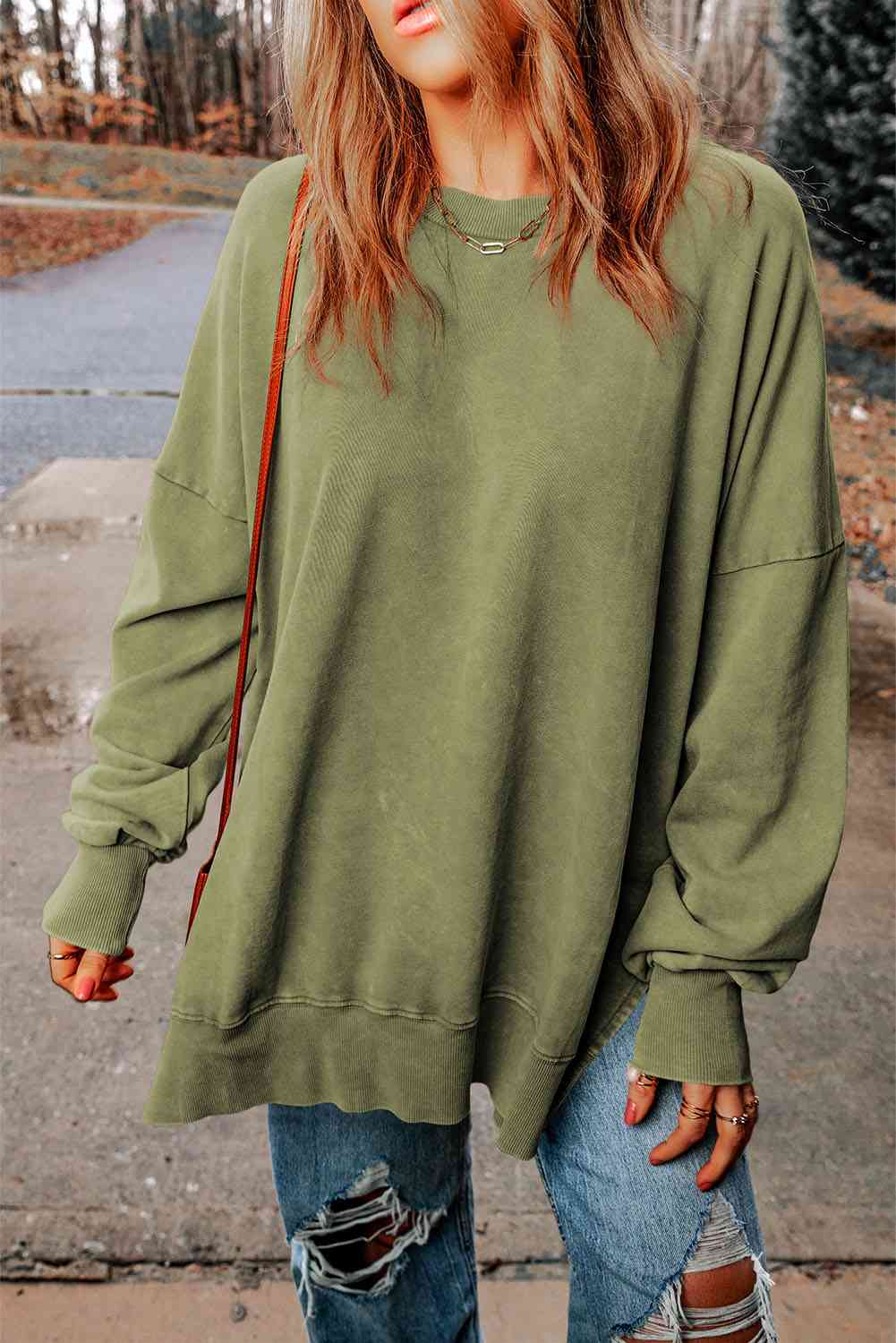 Throw On A Smile Oversized Sweatshirt