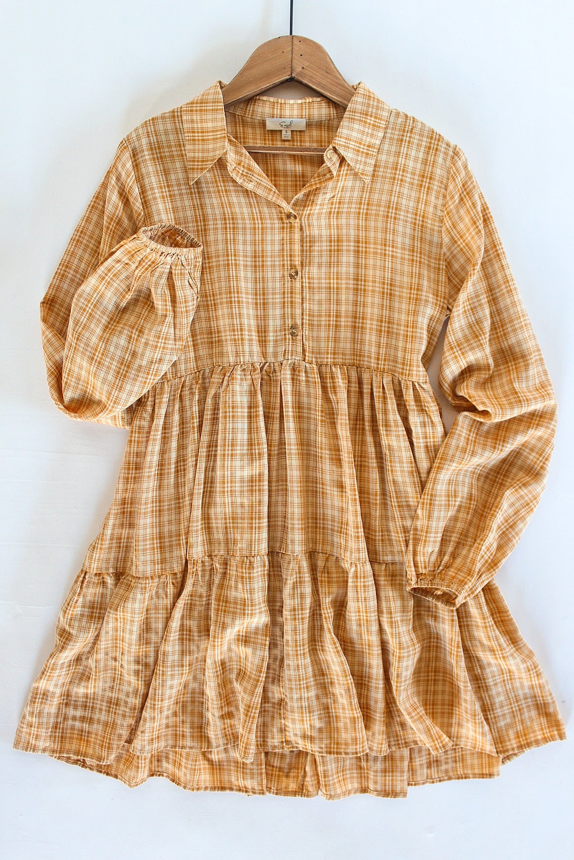 Plaid Harvest Tiered Dress