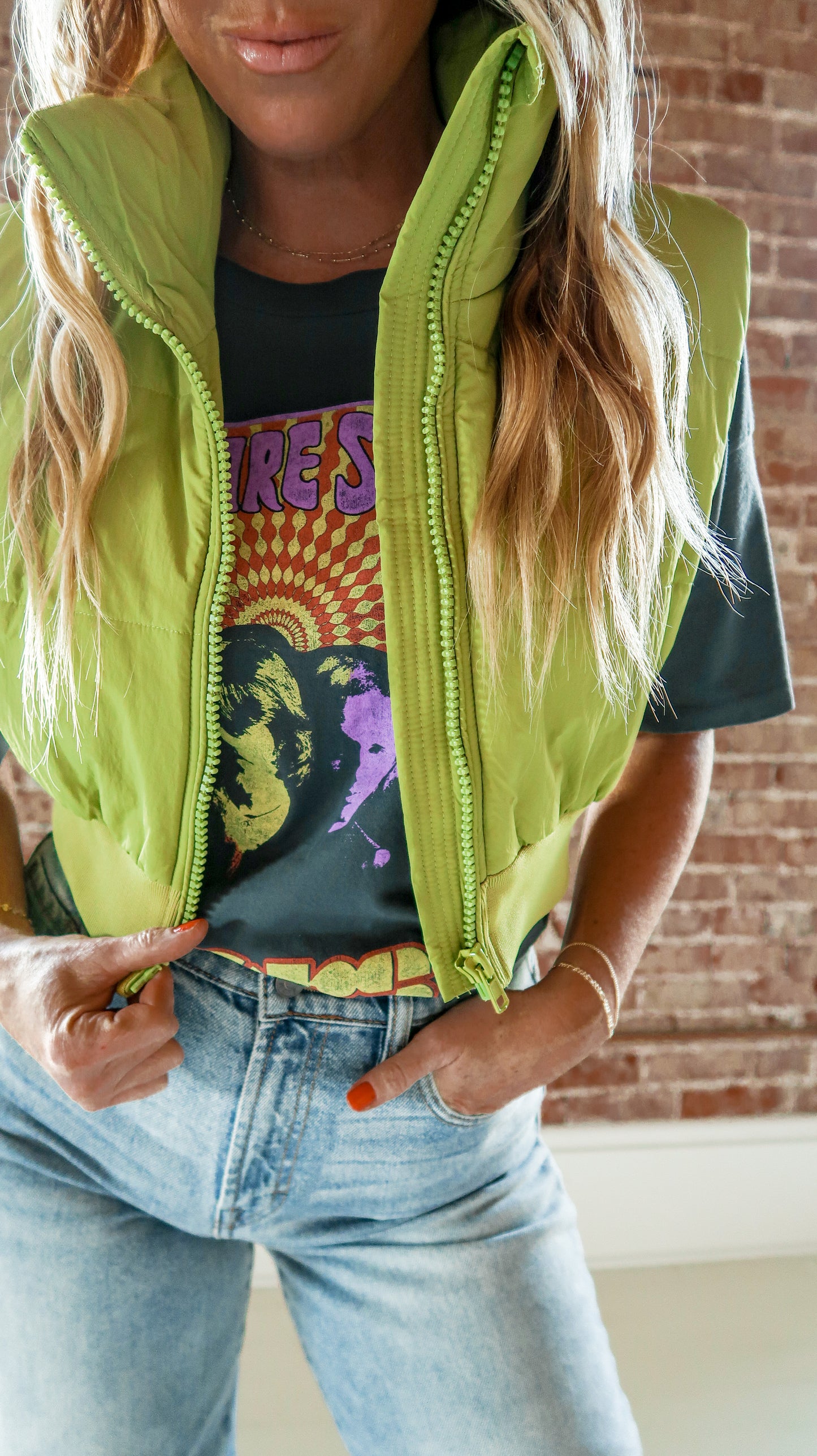 Funnel Neck Cropped Puffer Vest