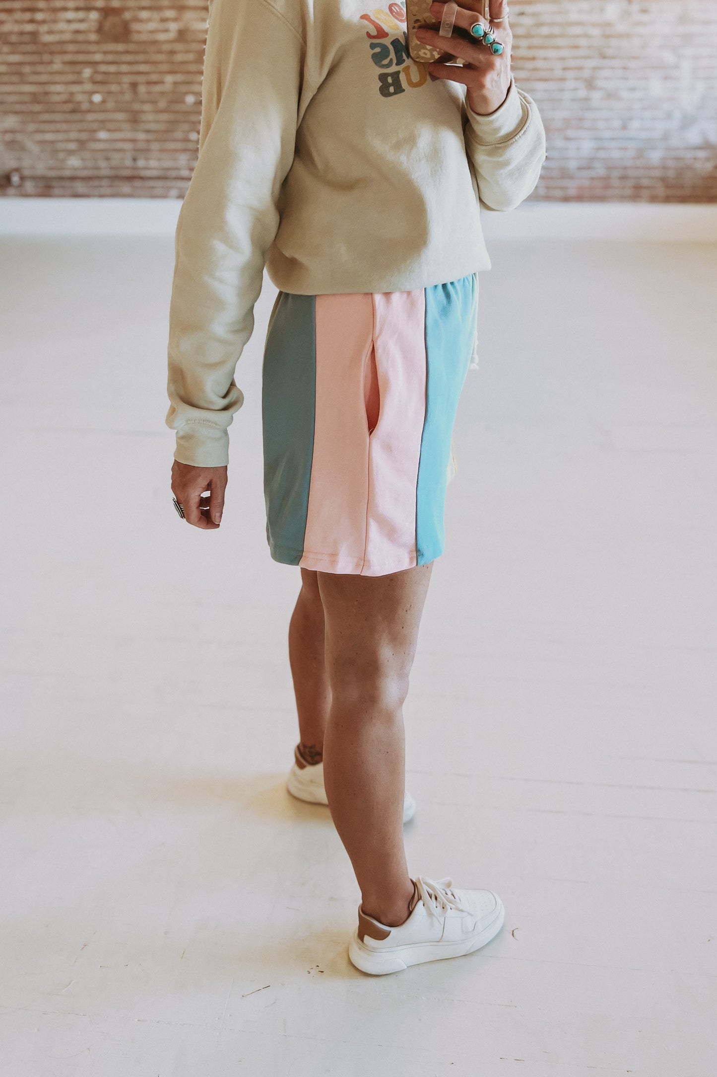 Rainbow Color-Block Shorts