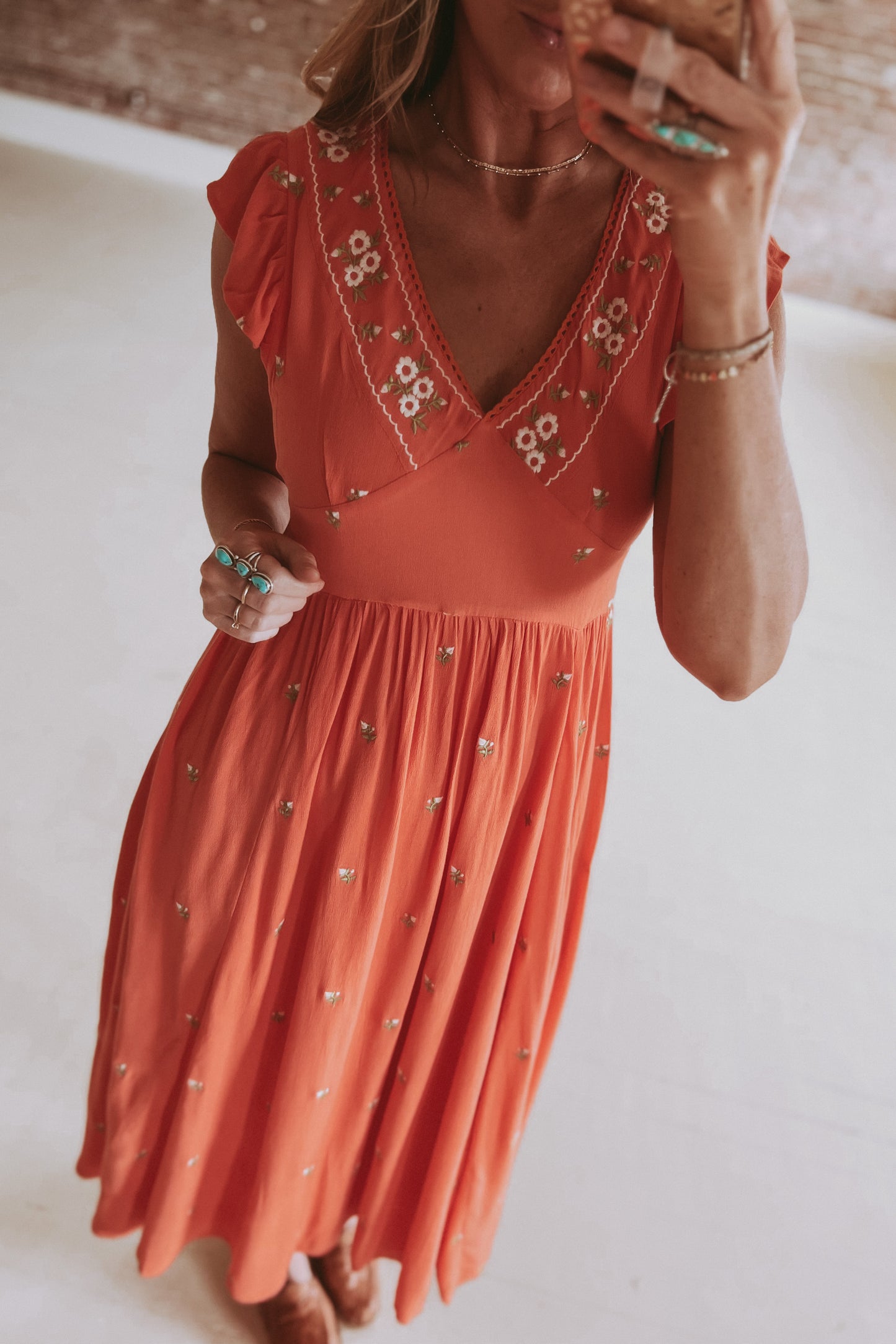 The Coraline Embroidered Midi Dress