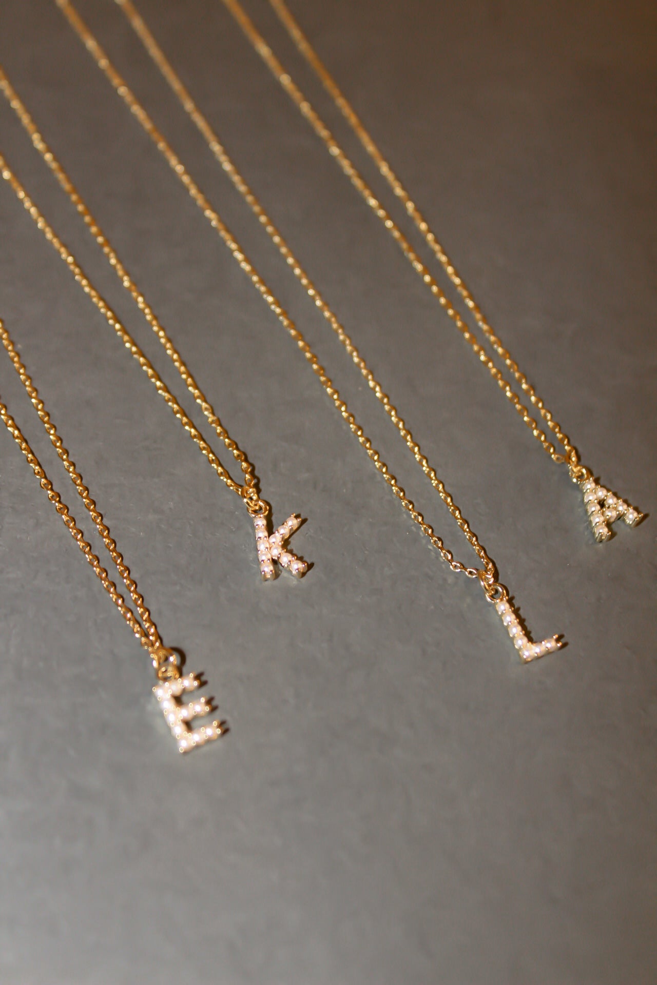 Dainty Love Pearl Initial Necklace
