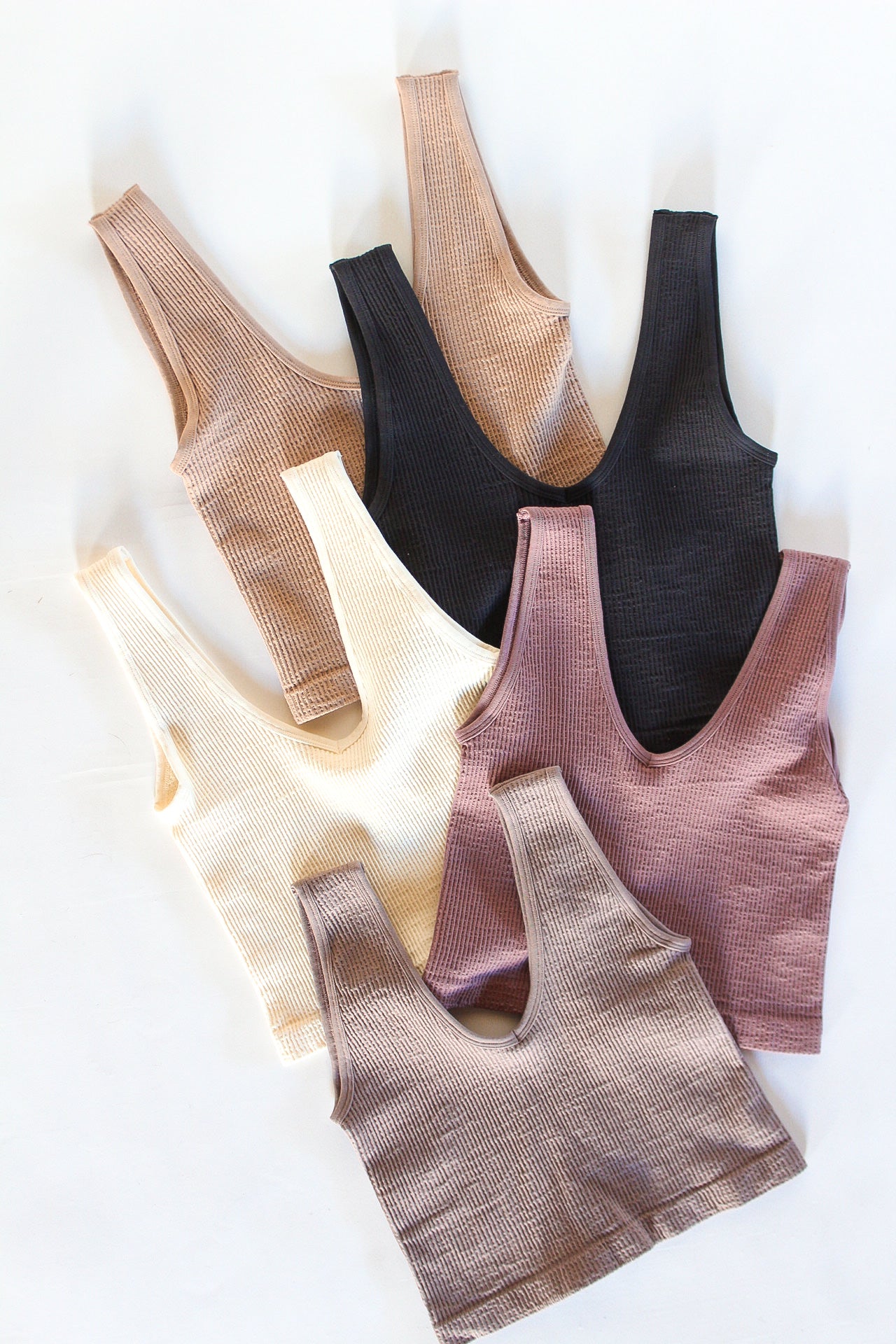 Waffle Ribbed Cropped Cami