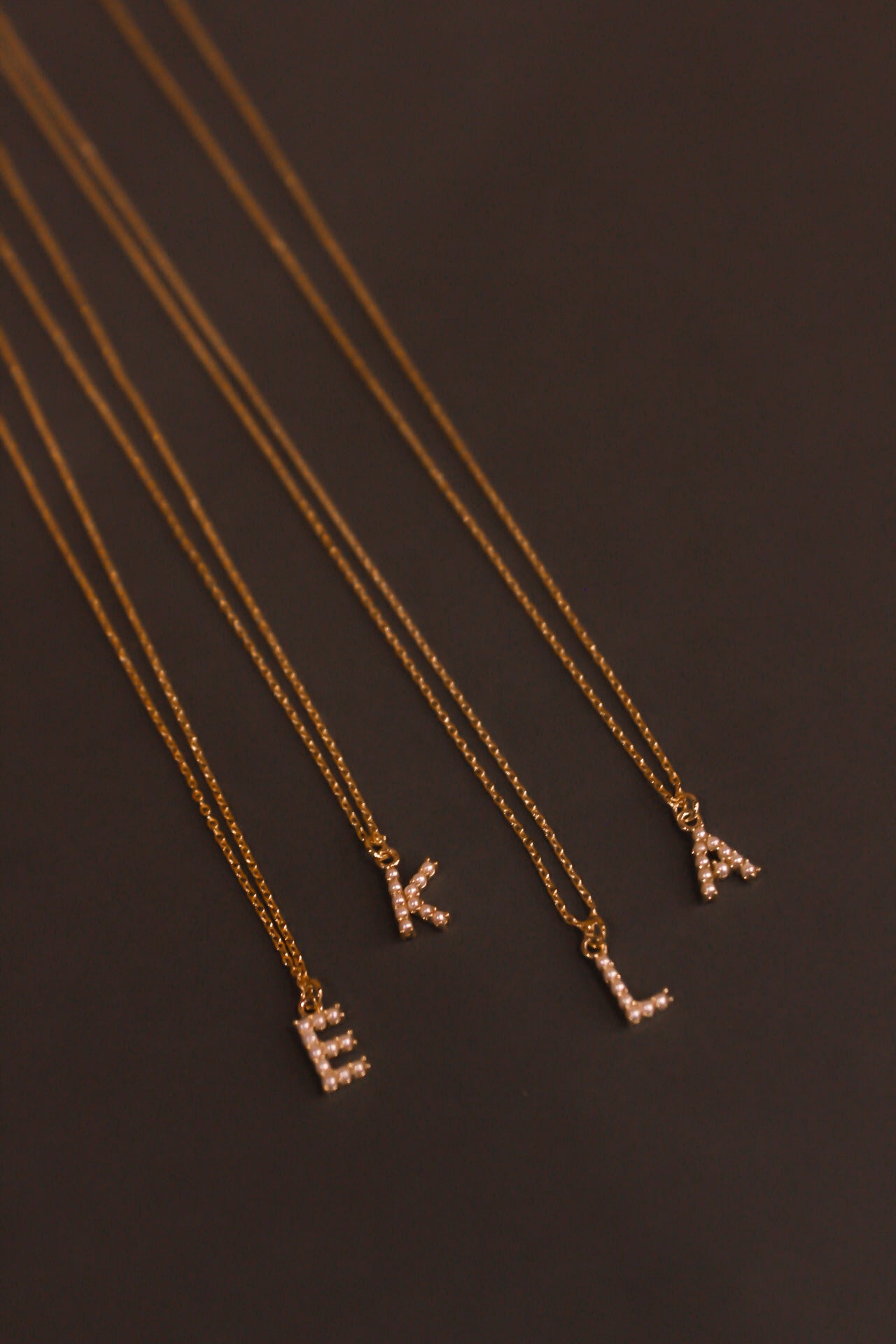 Dainty Love Pearl Initial Necklace