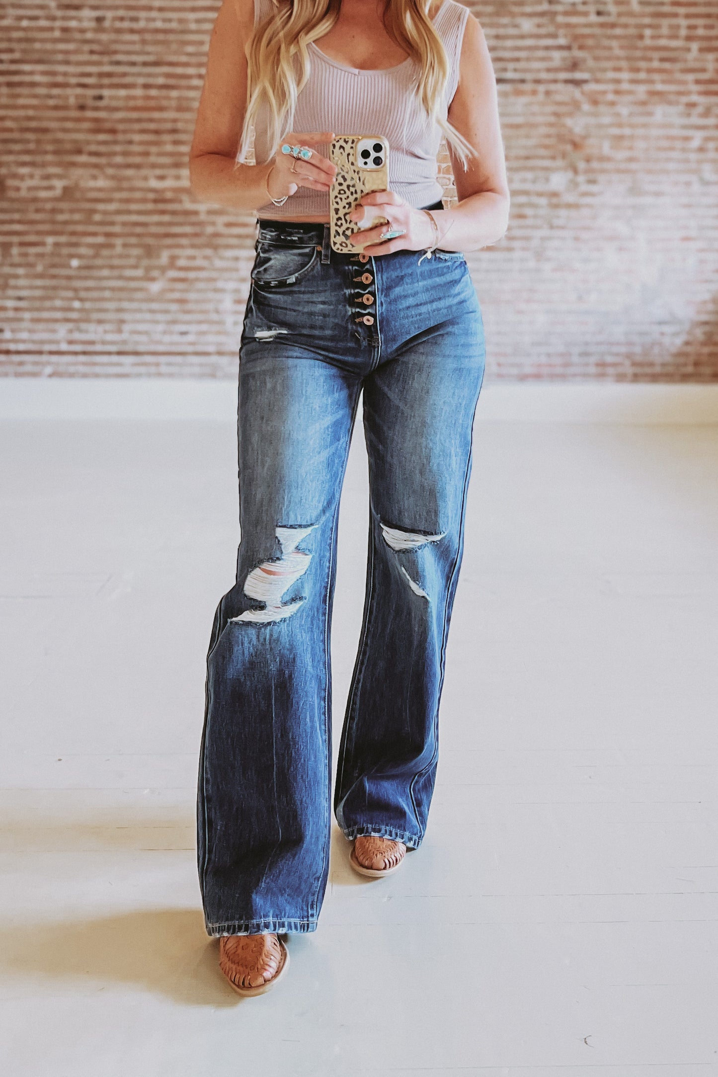 KanCan High Rise 5 Button Flare Jeans