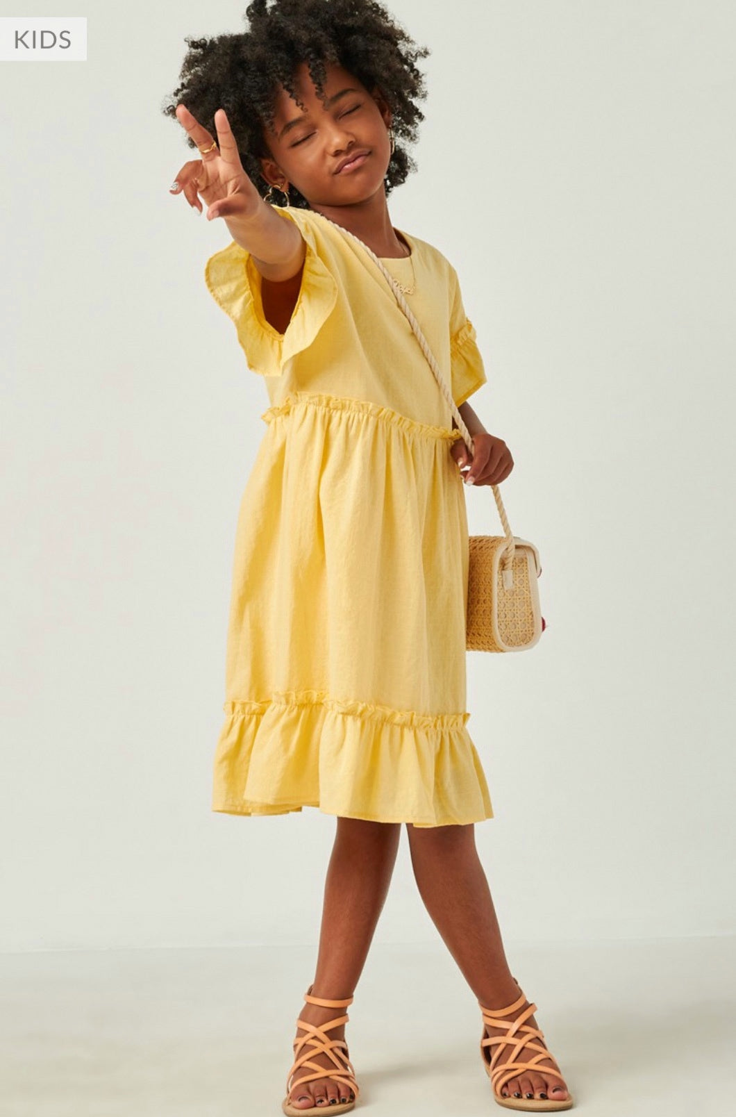 Girls Ruffle-Sleeve Party Dress