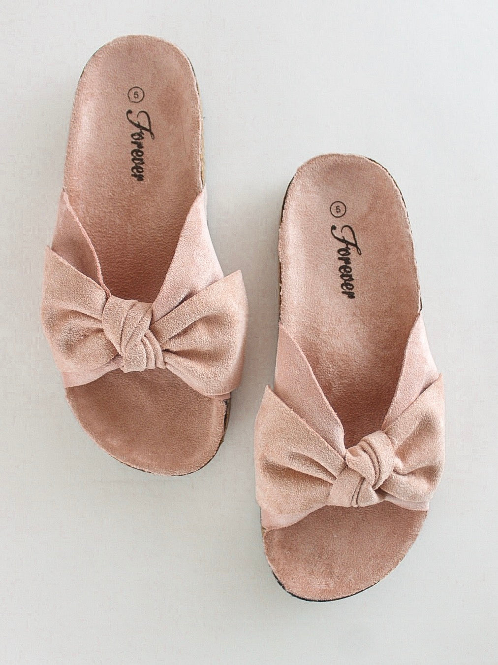 Suede Bow Slide