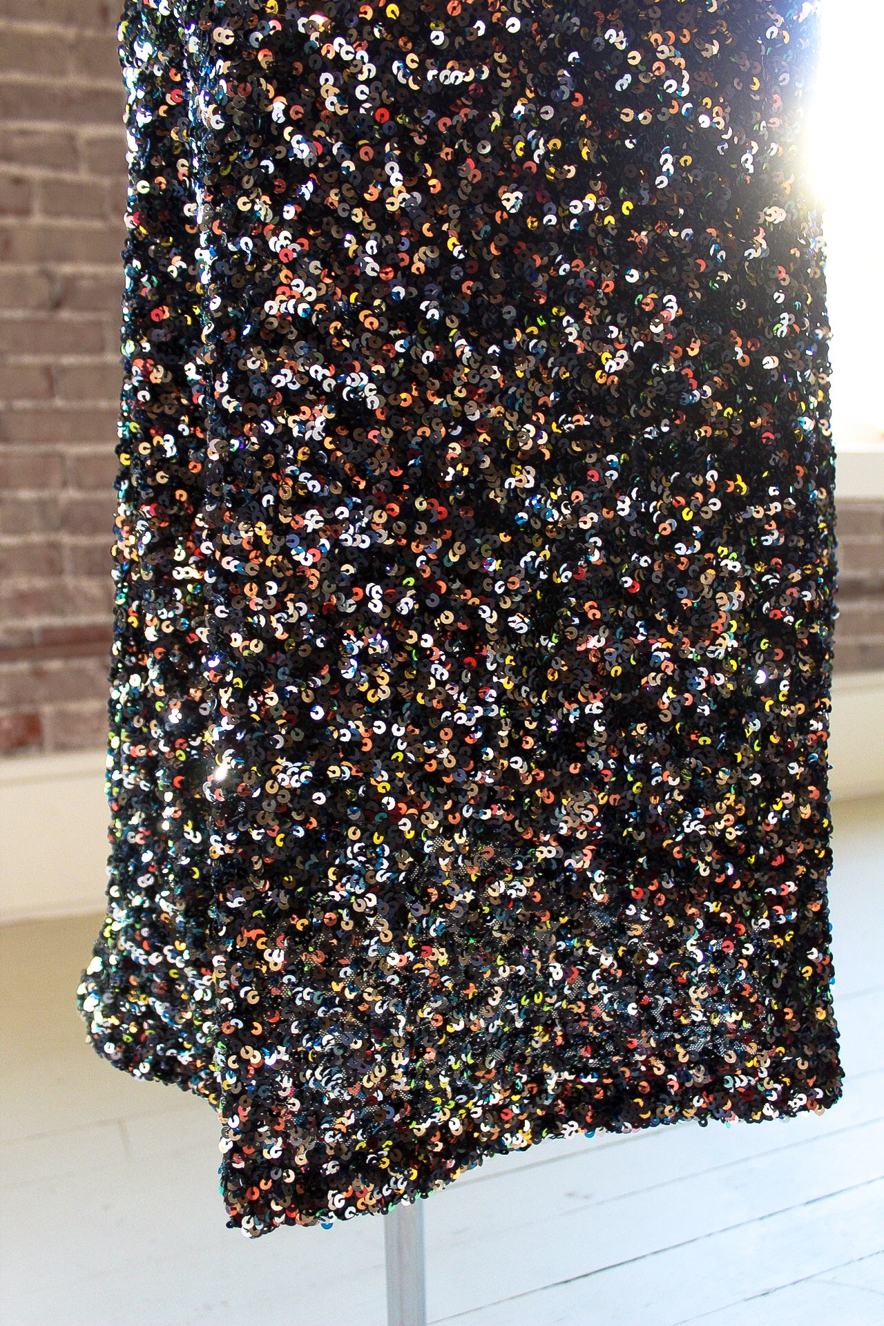 Rainbow Sequin Midi Skirt