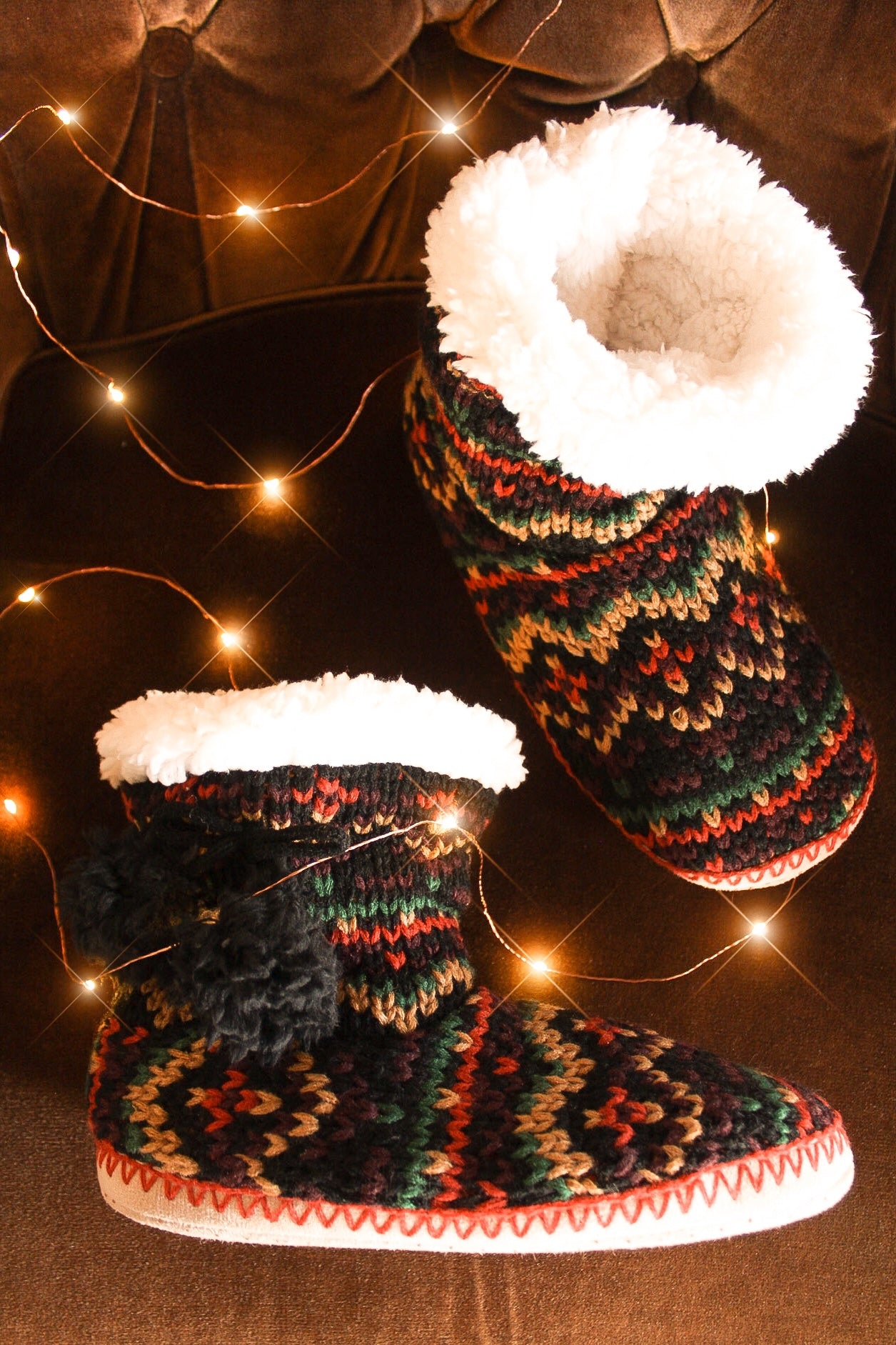 Hand Knit Indoor Slipper Boots