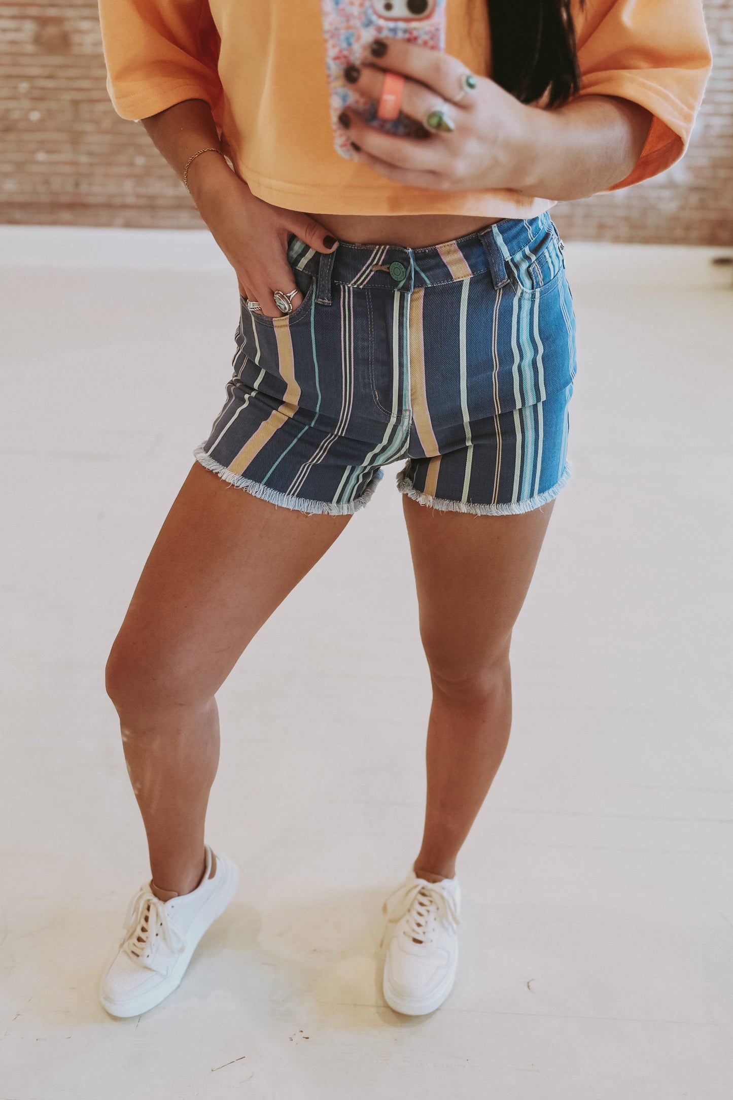 Judy Blue Retro Vibes Denim Cutoffs