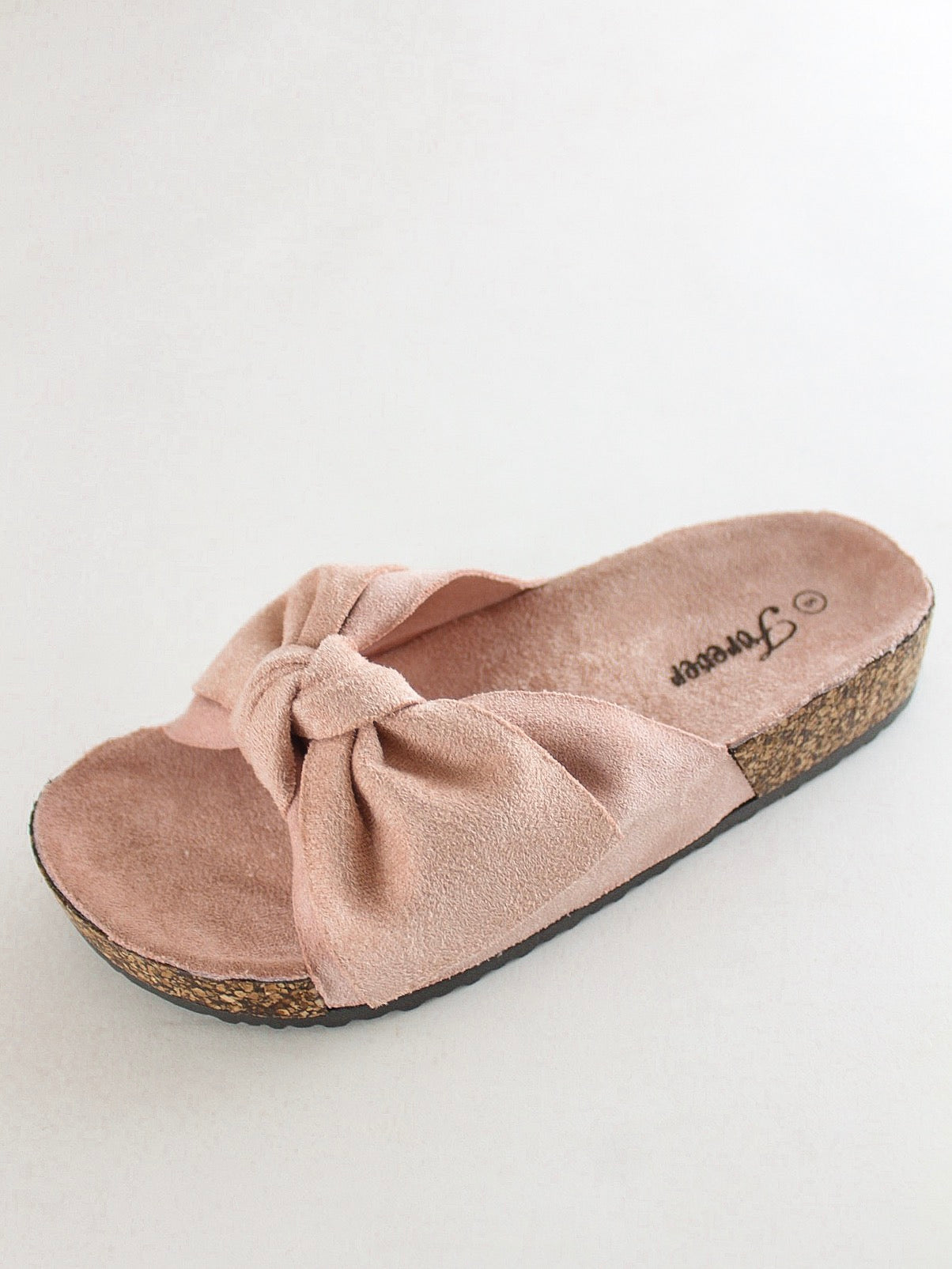 Suede Bow Slide