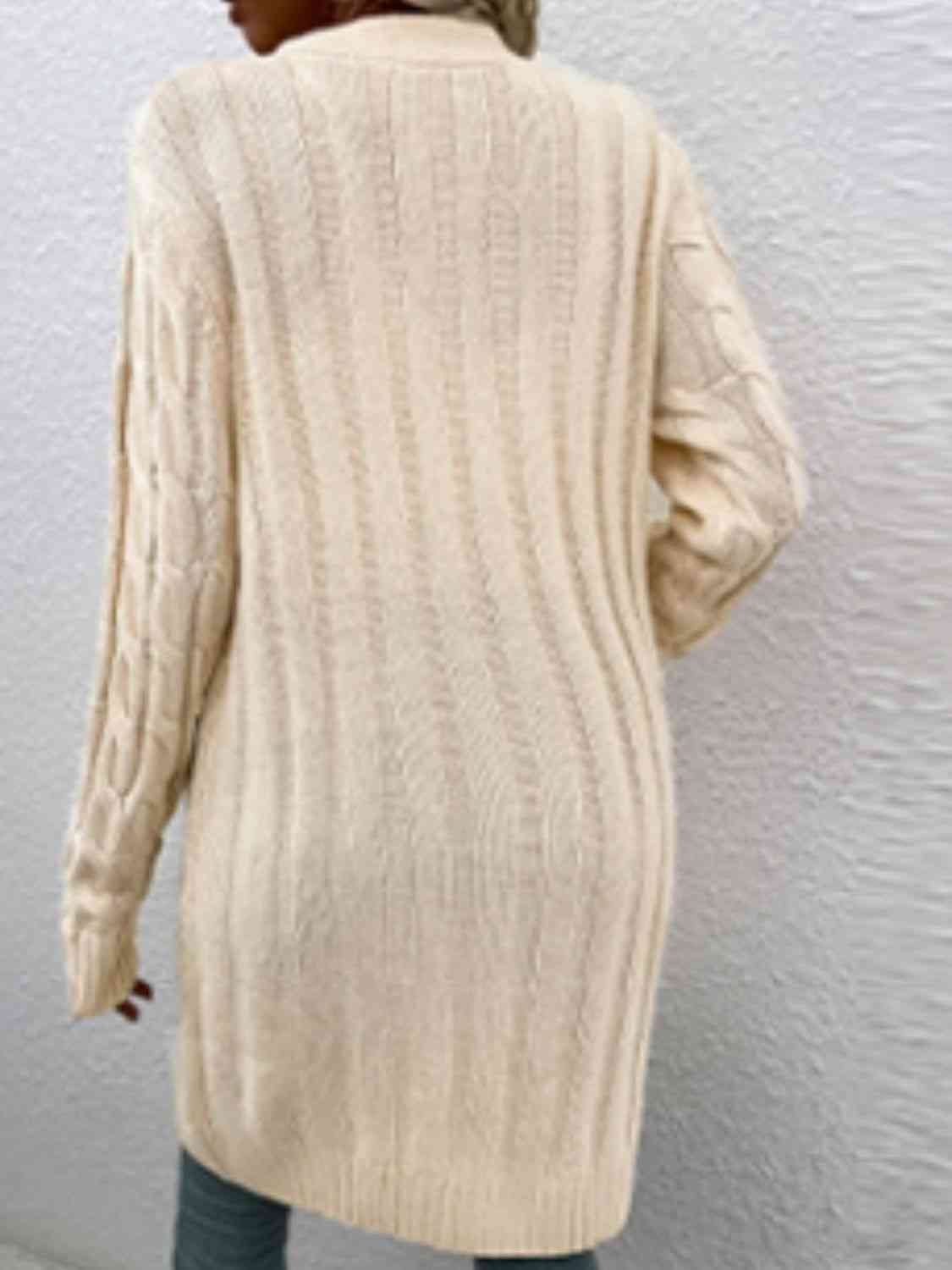 Cable-Knit Button Down Cardigan