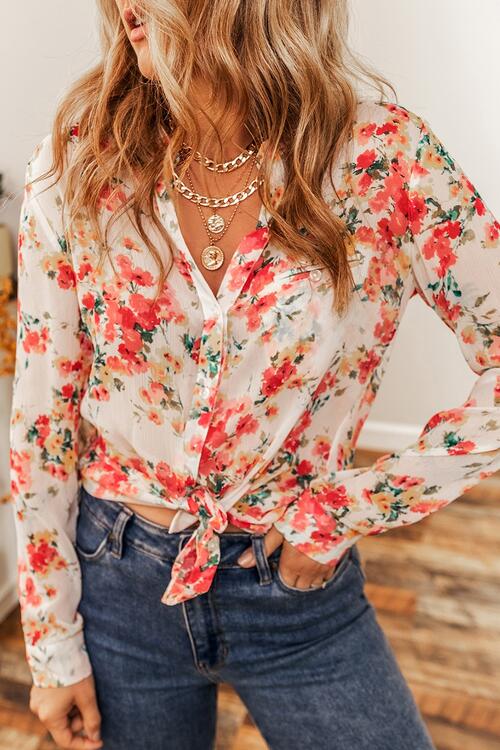 Olivia Floral Button Up Blouse