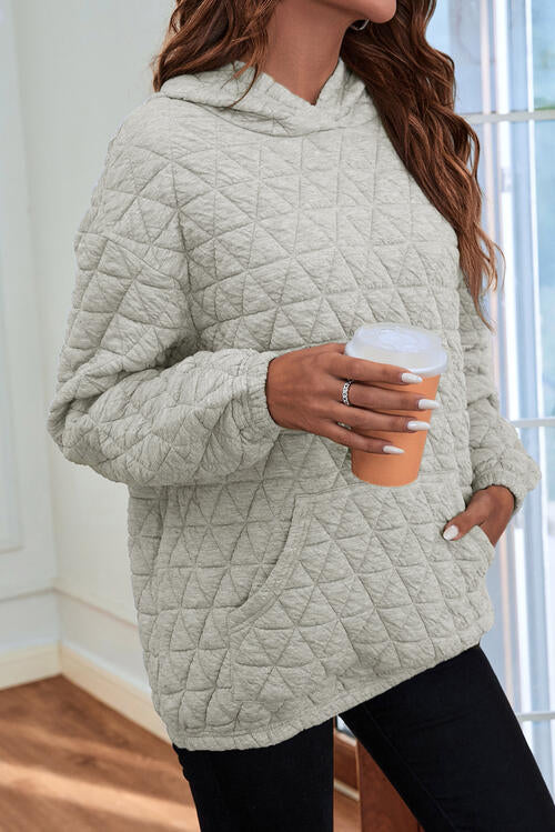 Quilted Long Sleeve Hoodie