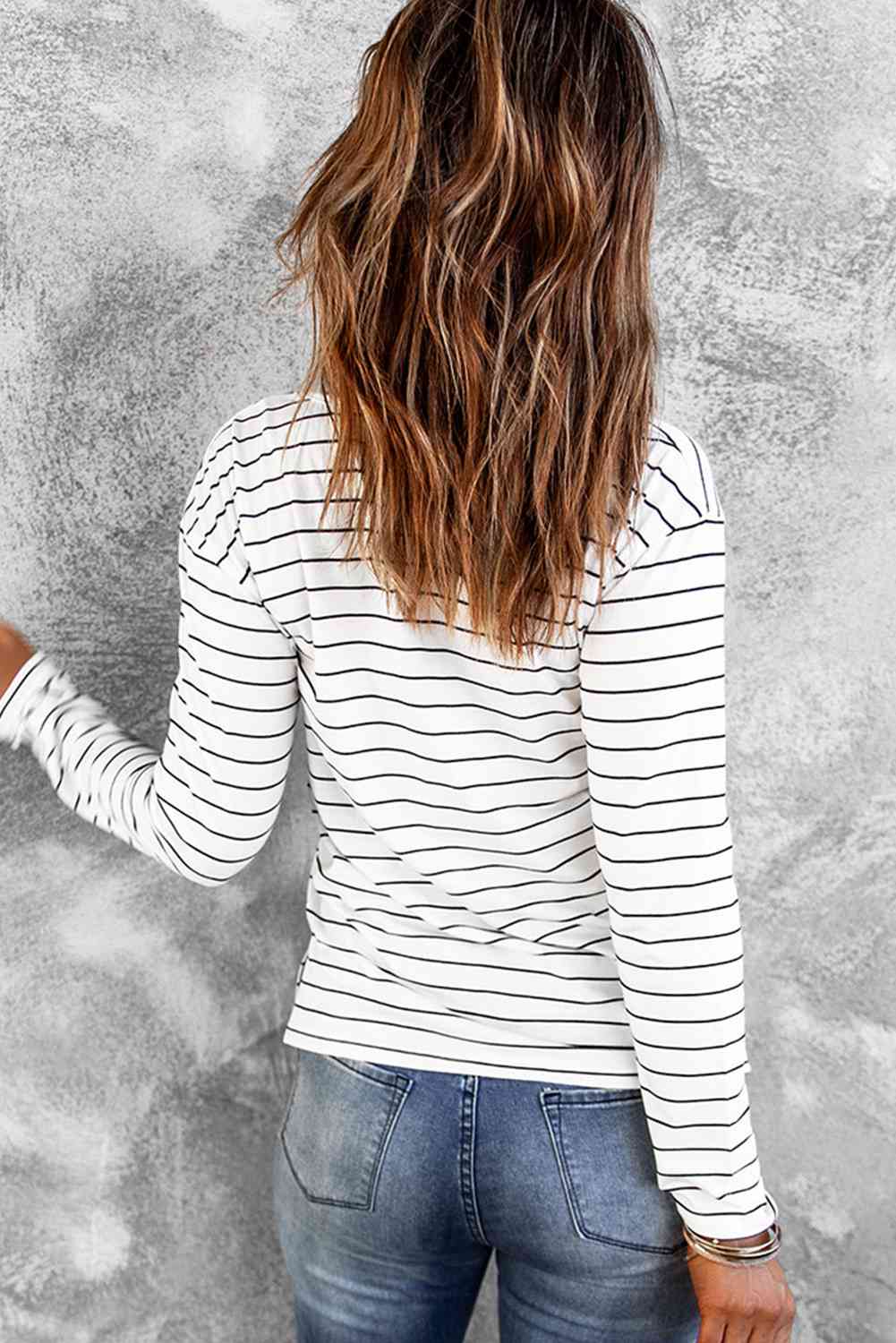 Basic Striped Long Sleeve T-Shirt